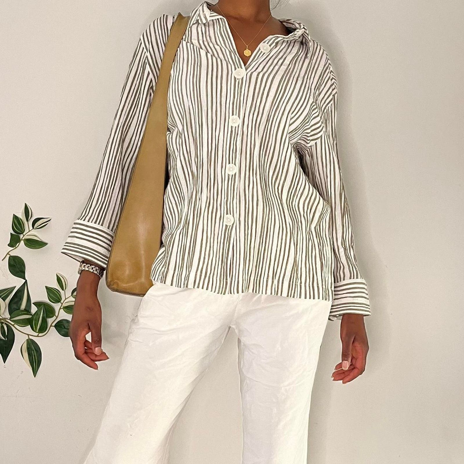 Other Olive ivory stripped linen Size M / US 6-8 / IT 42-44 - 2 Thumbnail