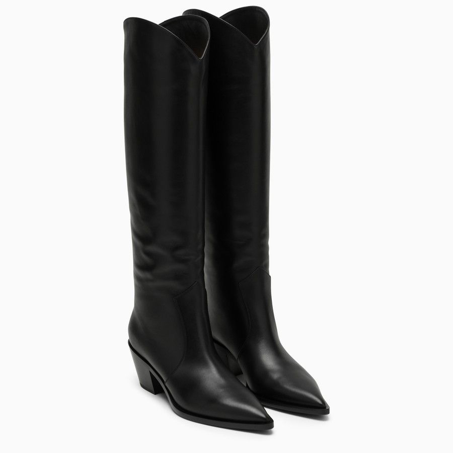 Gianvito Rossi o1d2blof0824 Leather Boots in Black Size US 6 / IT 36 - 2 Thumbnail