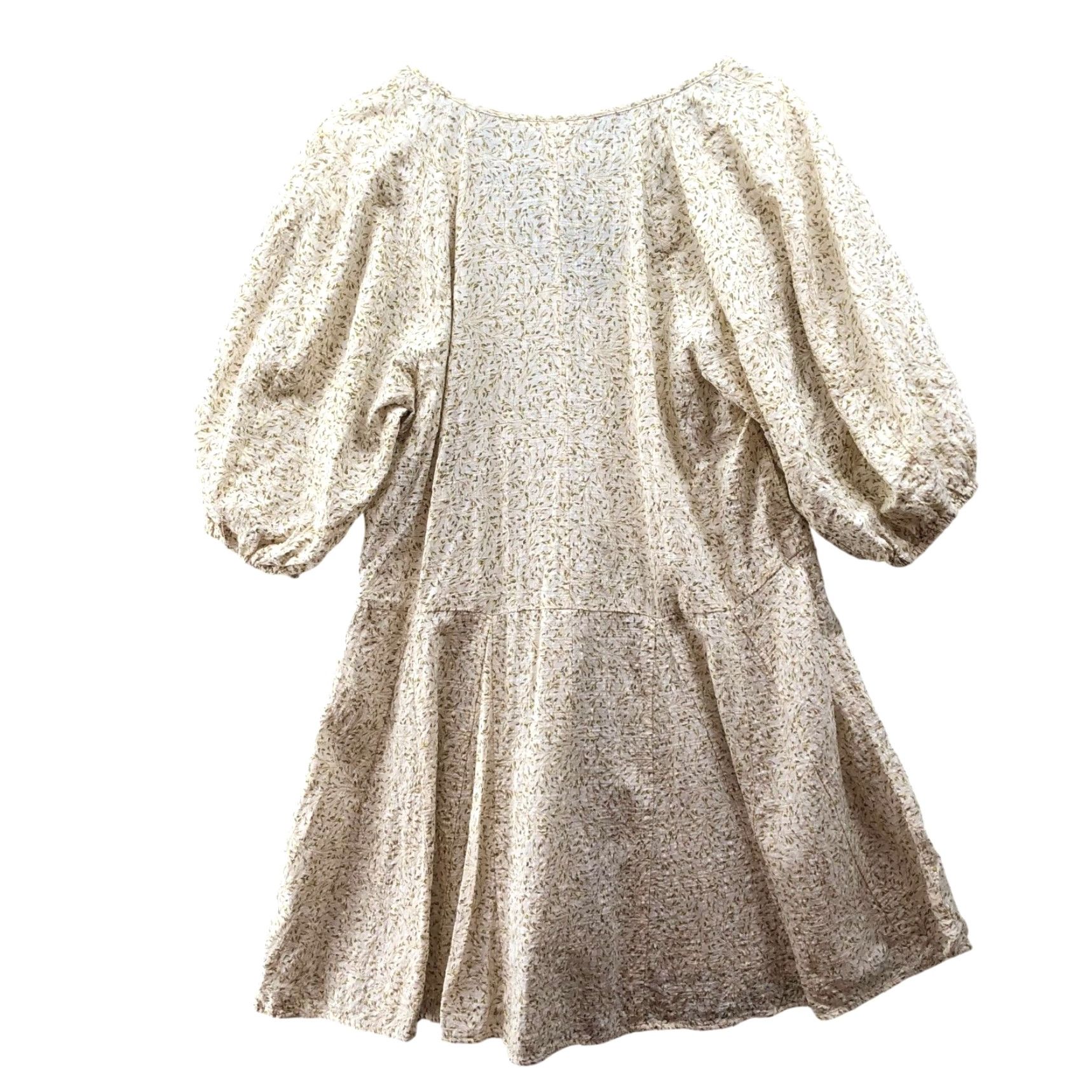 H&M H&M Balloon Sleeve Mini Dress Womens M V-Neck A-Line Oversized Floral Yellow Size M / US 6-8 / IT 42-44 - 2 Thumbnail