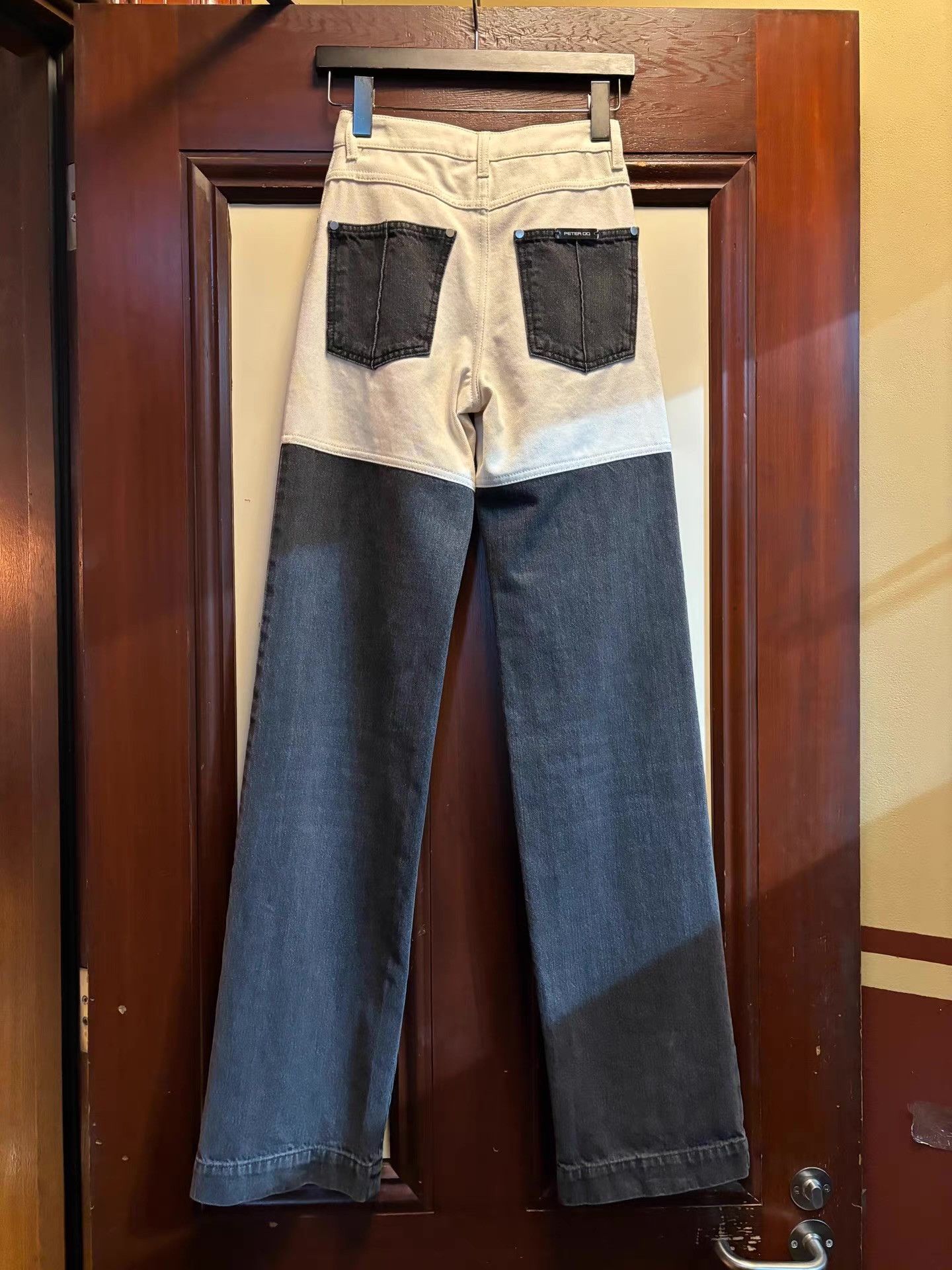 Peter Do PETER DO SS22 Off‑white/Medium Grey Combo Denim Jeans Ｑ25 Size 38" / US 16 / IT 52 - 2 Thumbnail