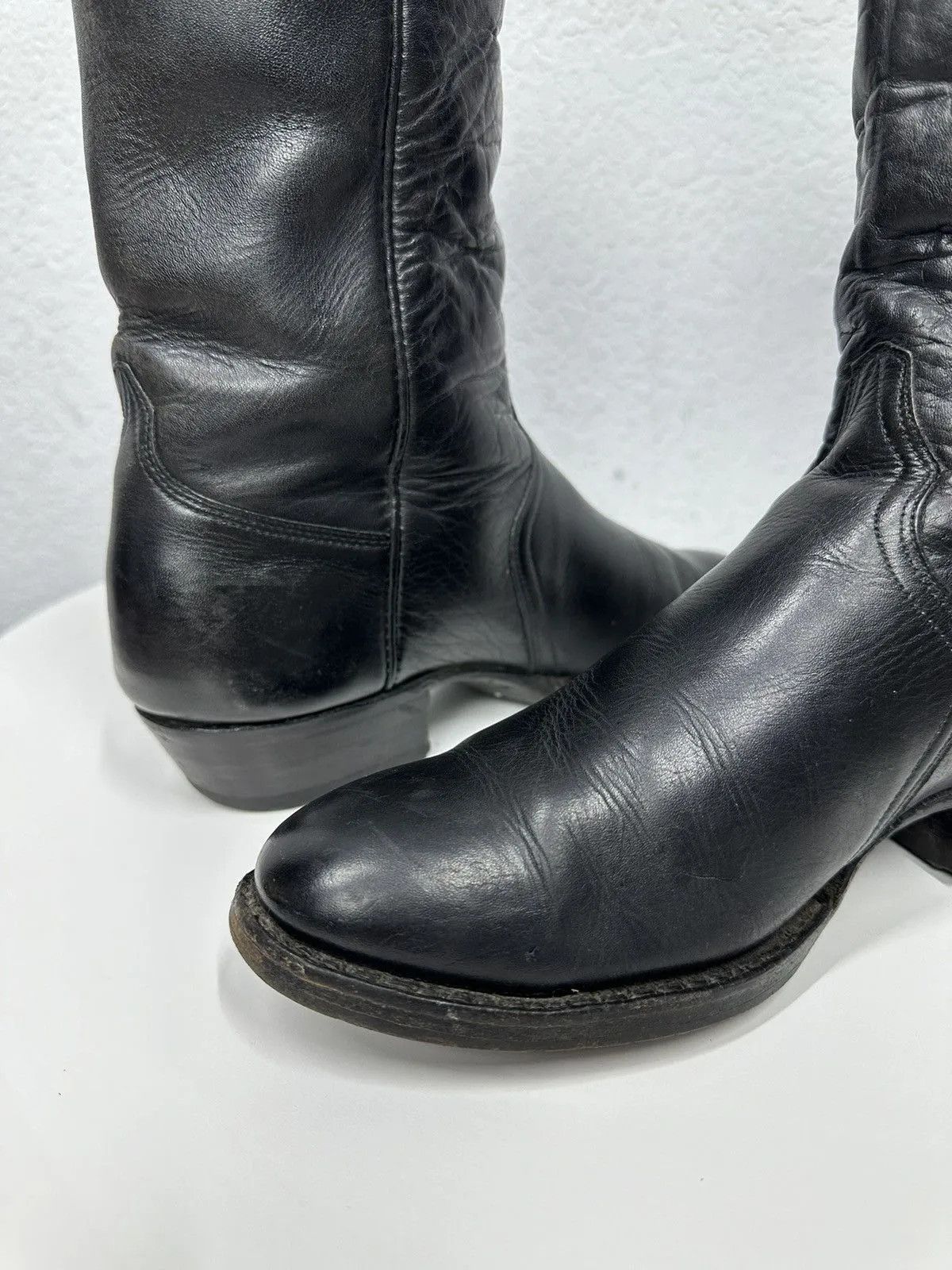 Hedi Slimane Vintage High Heels Leather Boots Knee Y2k Avantgarde Rare Size US 9 / IT 39 - 8 Thumbnail