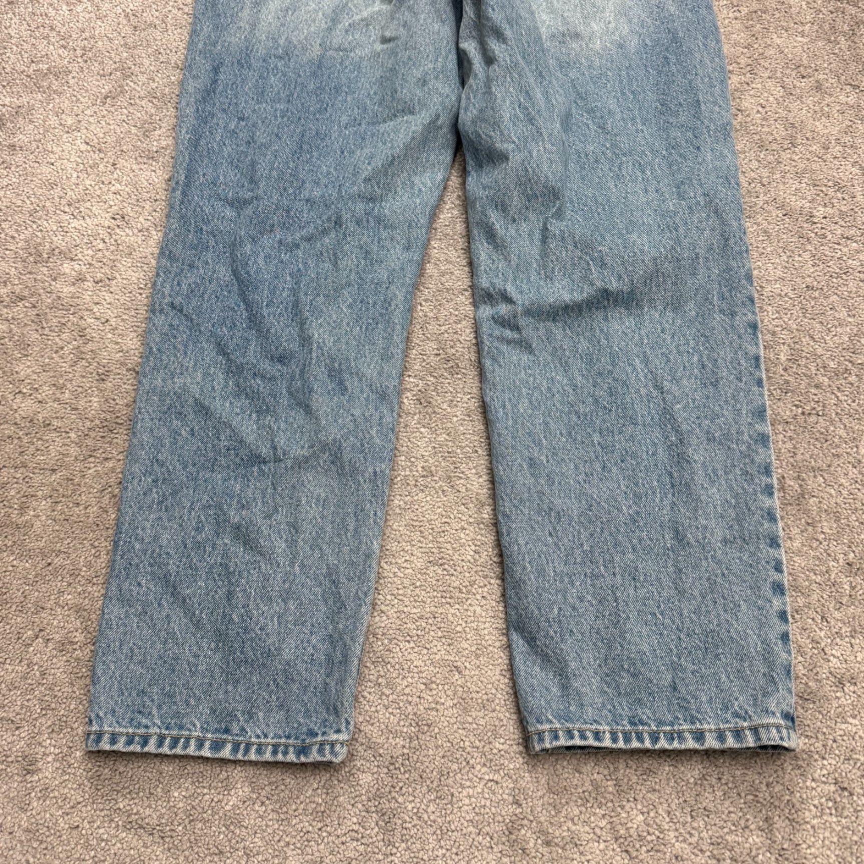 Vintage JUST BLACK Jeans Womens 30 Blue High Rise 90s Straight Distressed Button Fly Denim - City Grunge Streetwear Casual Vintage-Not - 5-Pocket Size 30" / US 8 / IT 44 - 5 Thumbnail