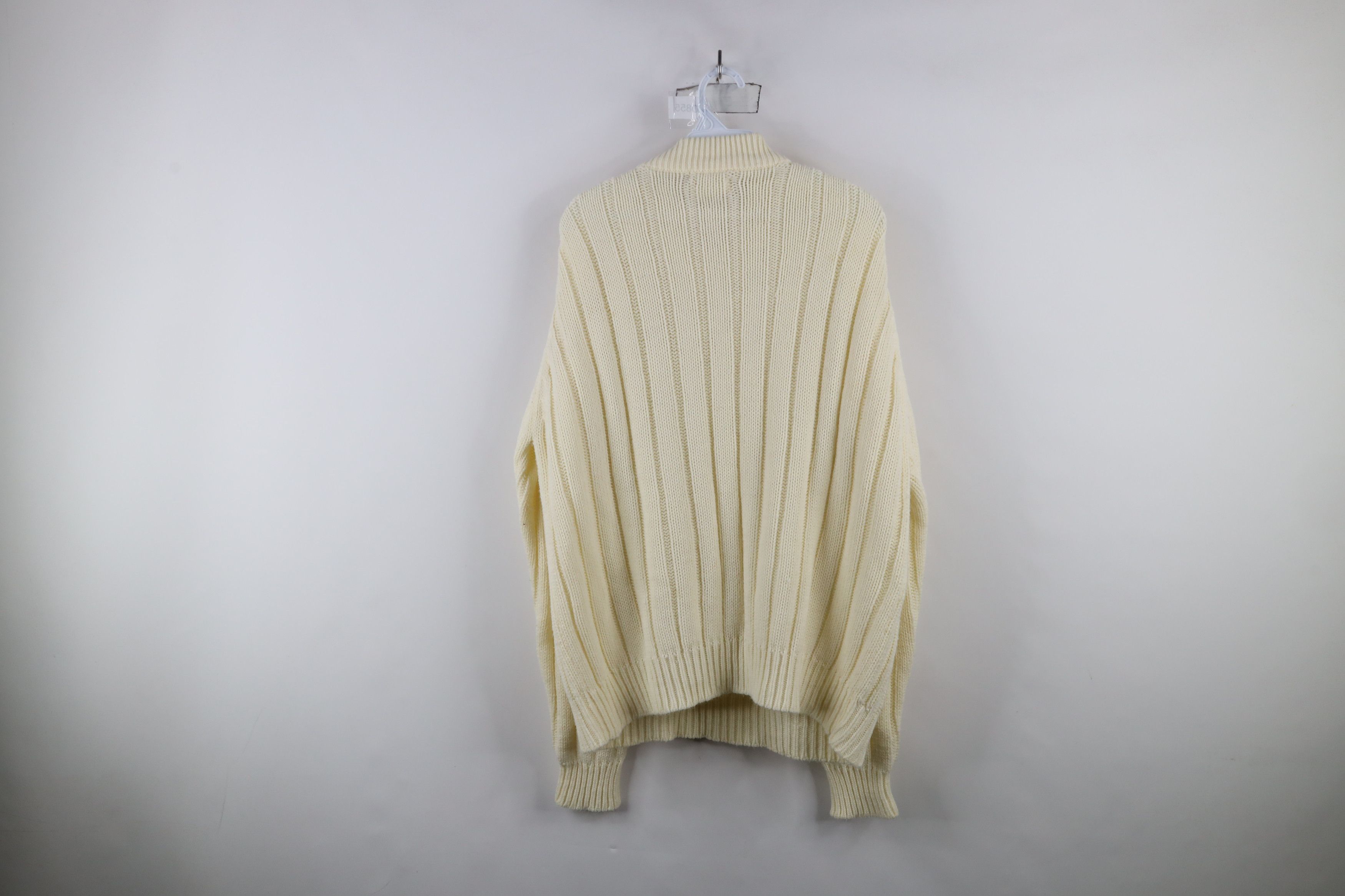 Vintage Vintage 70s Streetwear Cable Knit Fisherman Sweater Cream Size US L / EU 52-54 / 3 - 10 Thumbnail