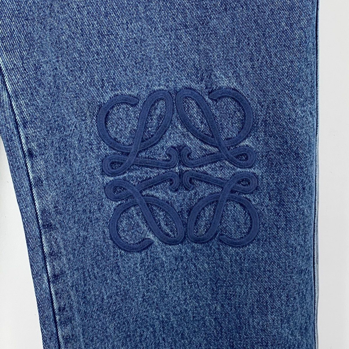 Loewe Loewe Blue Logo Embroidered Cotton Denim Trousers K26WX Size 30" / US 8 / IT 44 - 4 Thumbnail