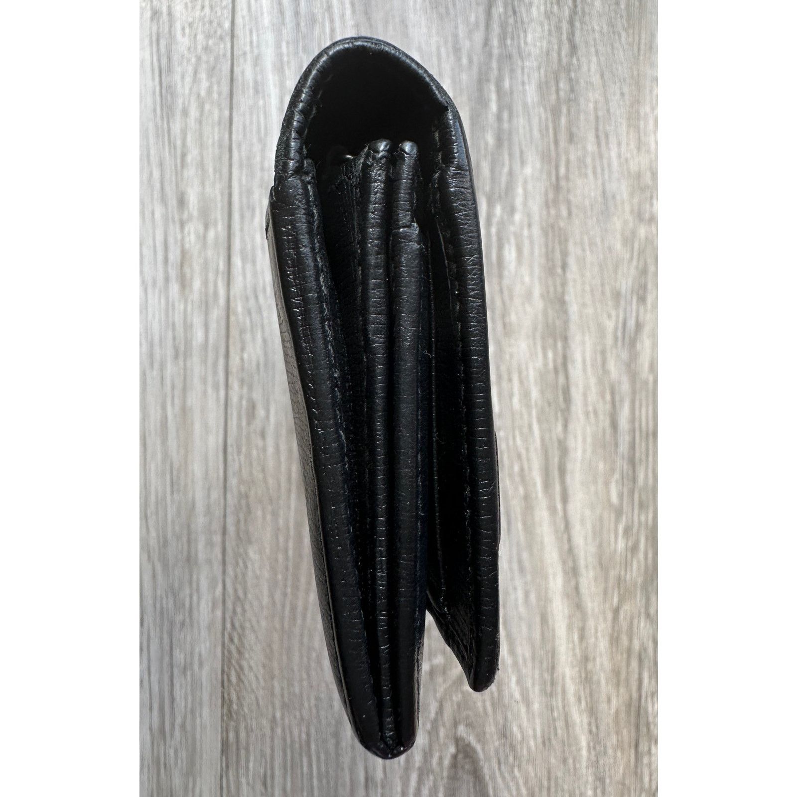 Gucci Gucci Black Long Bifold Wallet with Silver Belt Buckle Size ONE SIZE - 11 Thumbnail