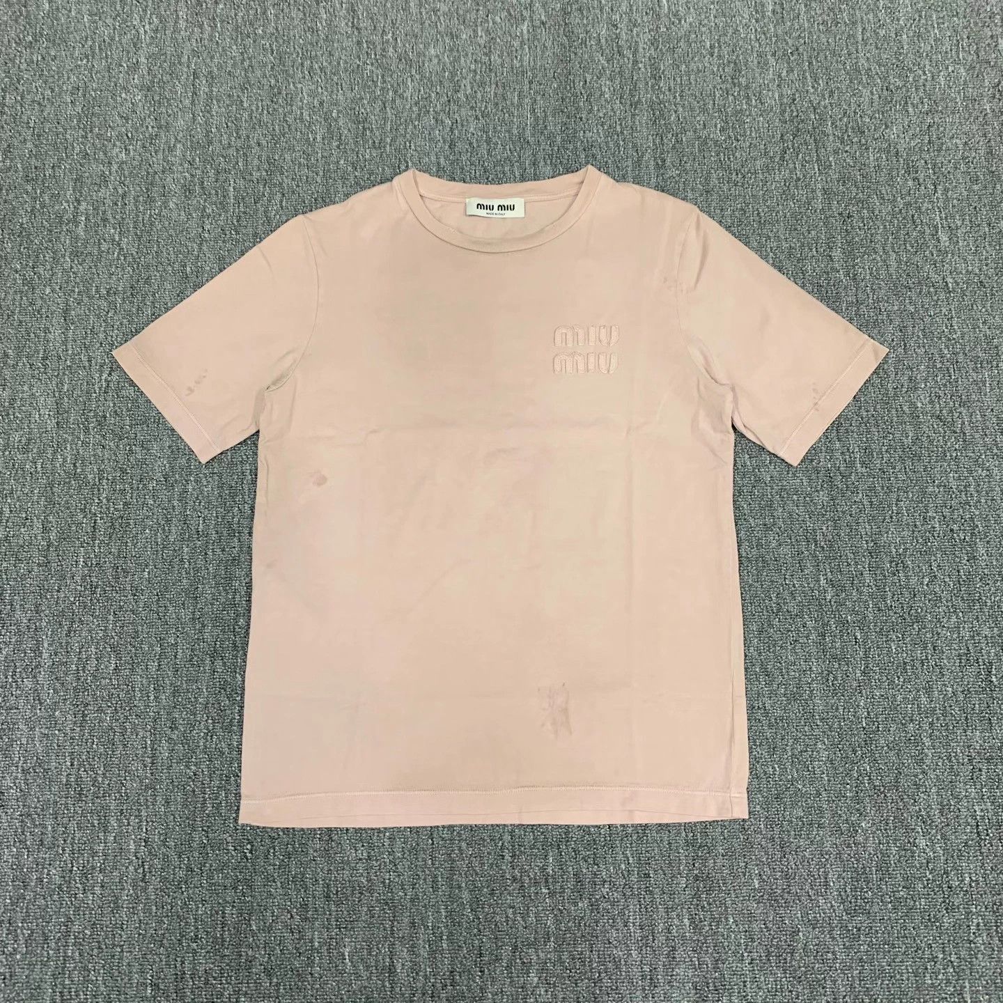 Miu Miu Miumiu pink distressed embroidered logo L 95 new Size L / US 10 / IT 46 - 1 Thumbnail