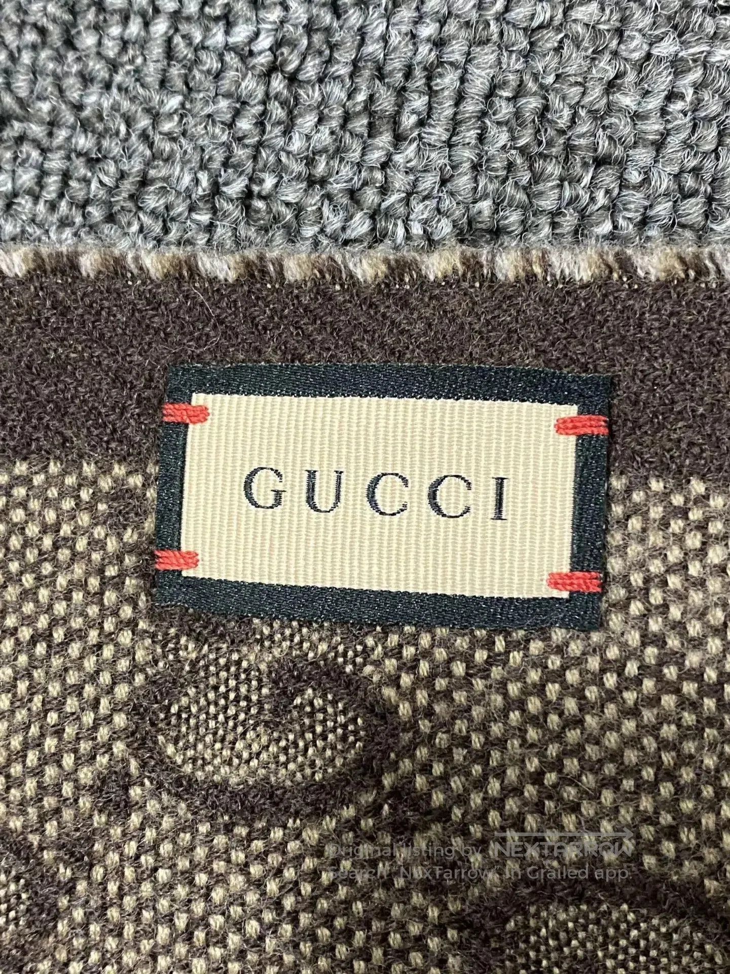 Gucci Blue GG Pattern Scarf with Fringe. Size ONE SIZE - 4 Thumbnail