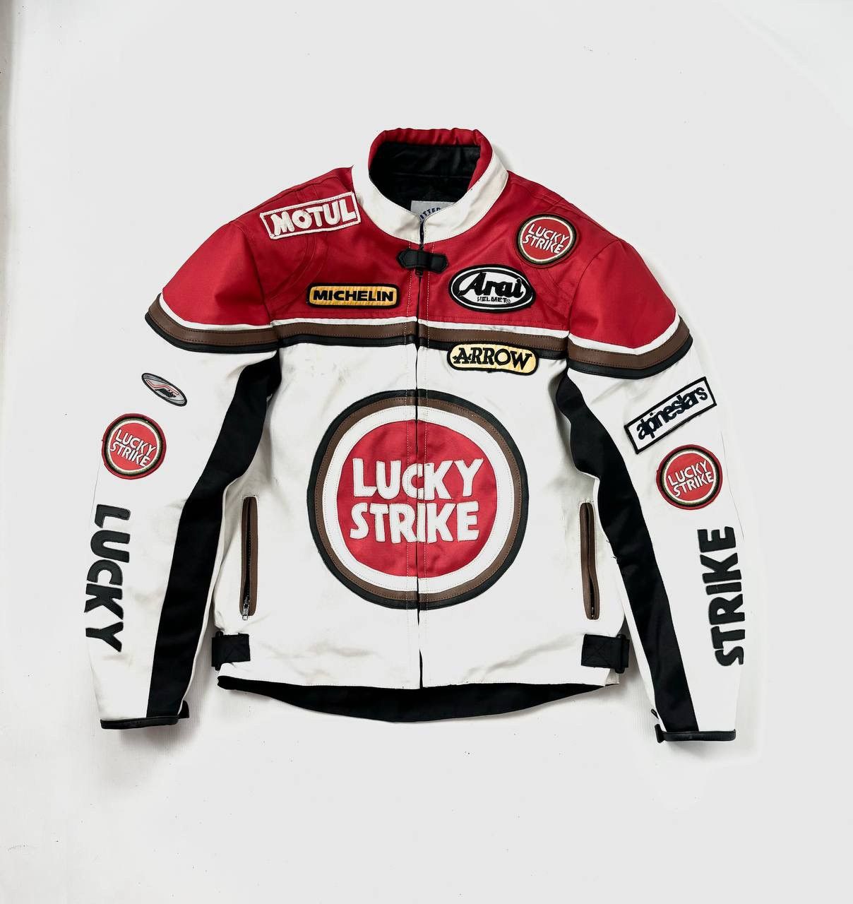 image of Moto x Racing Vintage Lucky Strike Racing Jacket in White, Men's (Size XL)