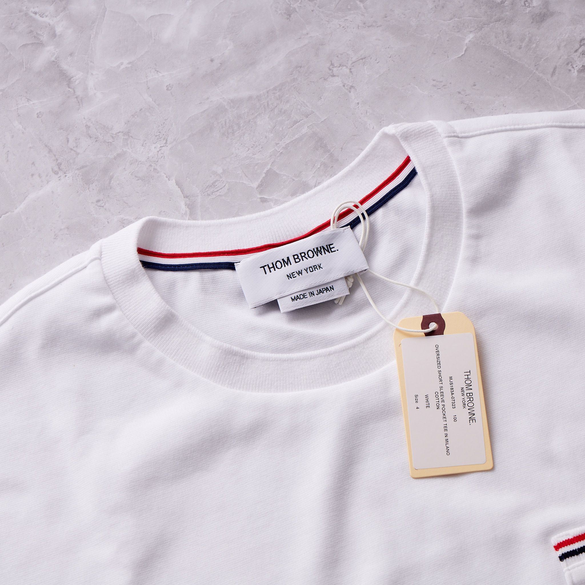 Thom Browne THOM BROWNE Pocket Crew Neck Tee WHITE Size US XL / EU 56 / 4 - 4 Thumbnail