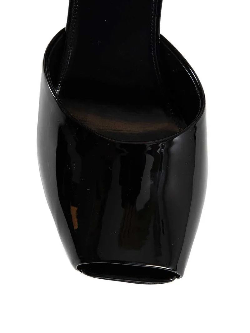 Saint Laurent Paris o1bcso1str0326 La Scandale Platform Sandals in Black Size US 5 / IT 35 - 4 Thumbnail