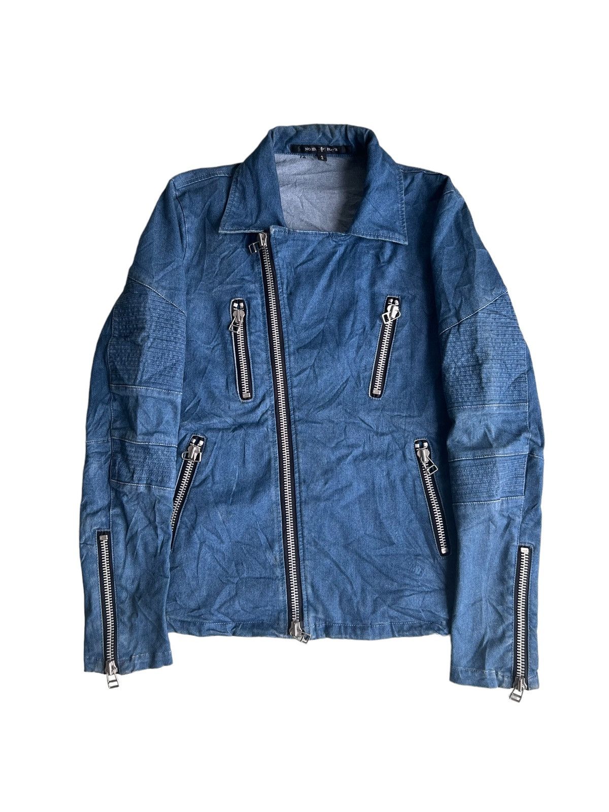 Kiminori Morishita No ID 🇯🇵 Double Collar Bondage Zipper Indigo Biker Jacket Size US M / EU 48-50 / 2 - 2 Thumbnail