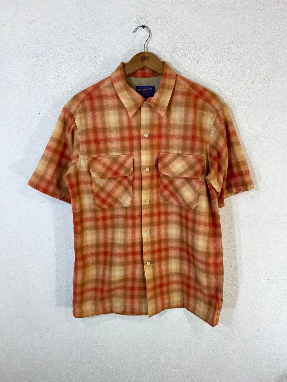 vintage pendleton wool shadow plaid shirt nice design