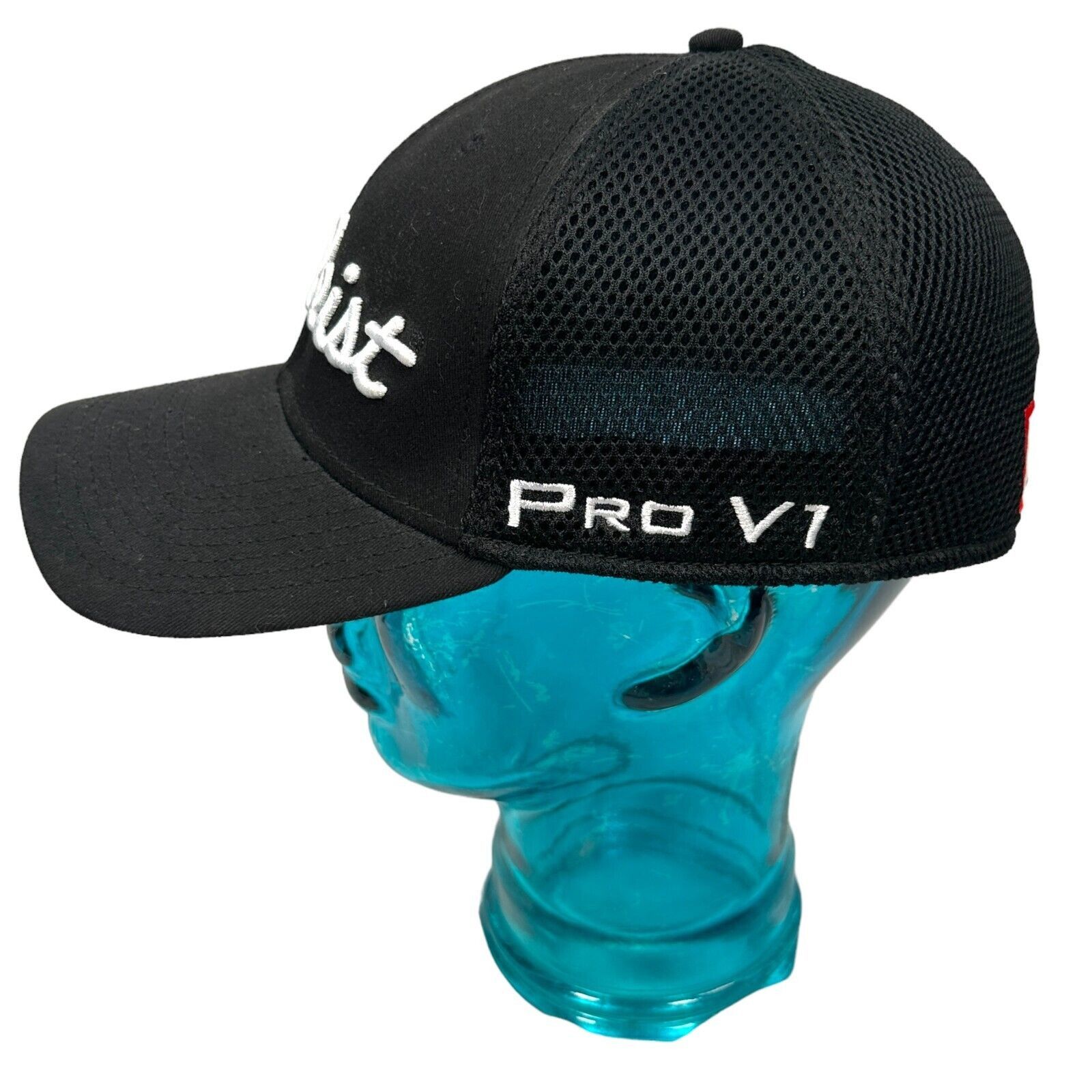 Titleist Titleist X FootJoy Pro V1 Golf Hat LXL Black Stretch 6 Panel Size ONE SIZE - 4 Thumbnail