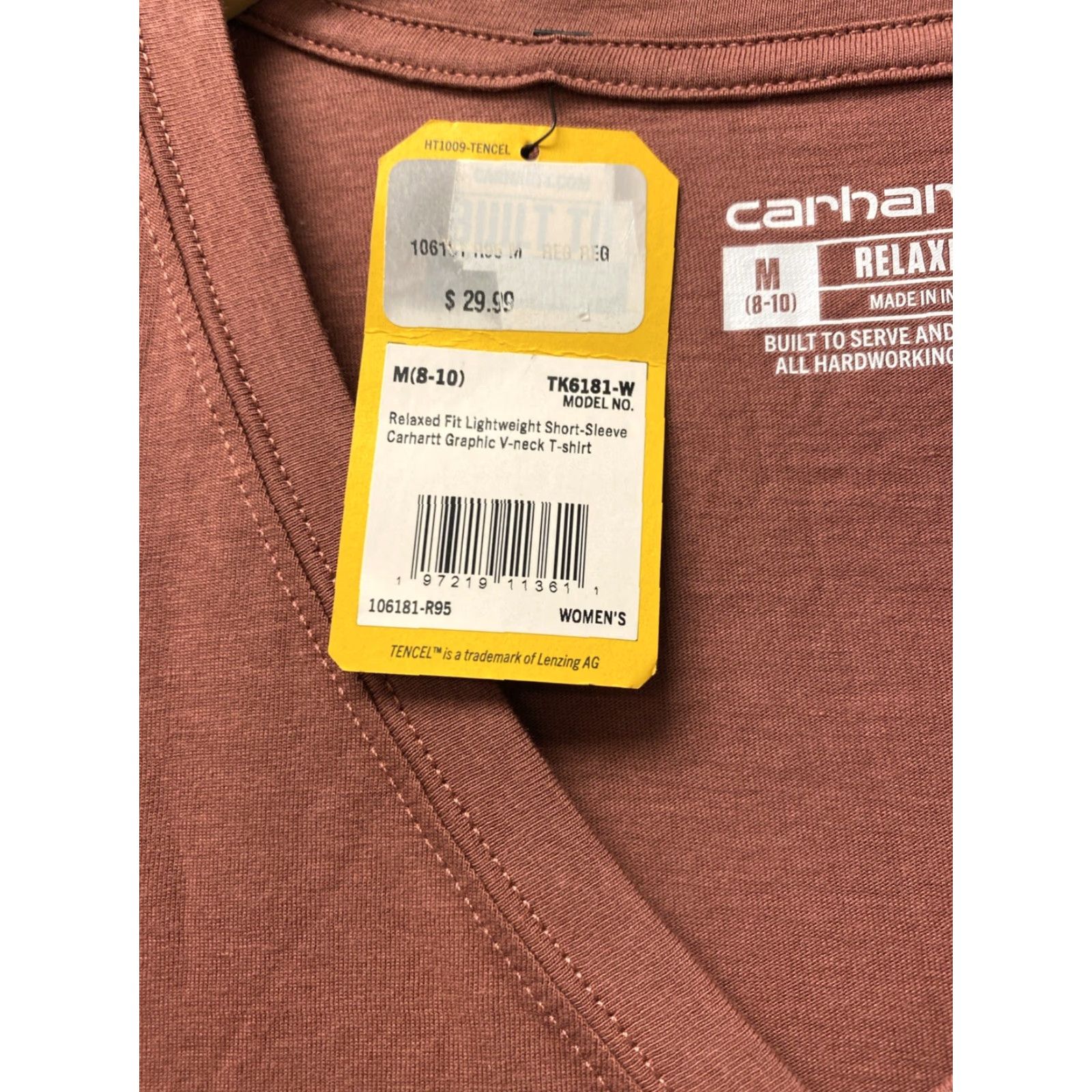 Carhartt VINTAGE Carhartt Women's T-Shirt Short Sleeve Graphic Tee Lightweigt Moss Red Medium Size 32" / US 10 / IT 46 - 5 Thumbnail