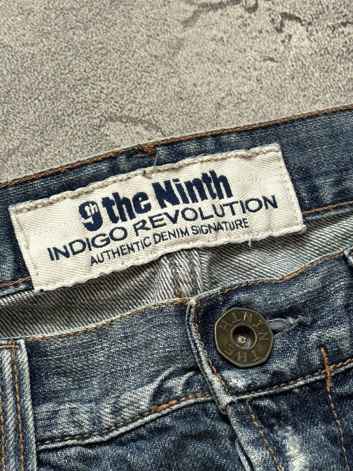 Japanese Brand The ninth 32/32 blue denim pant trouser Jean big logo scull Size US 32 / EU 48 - 14 Thumbnail