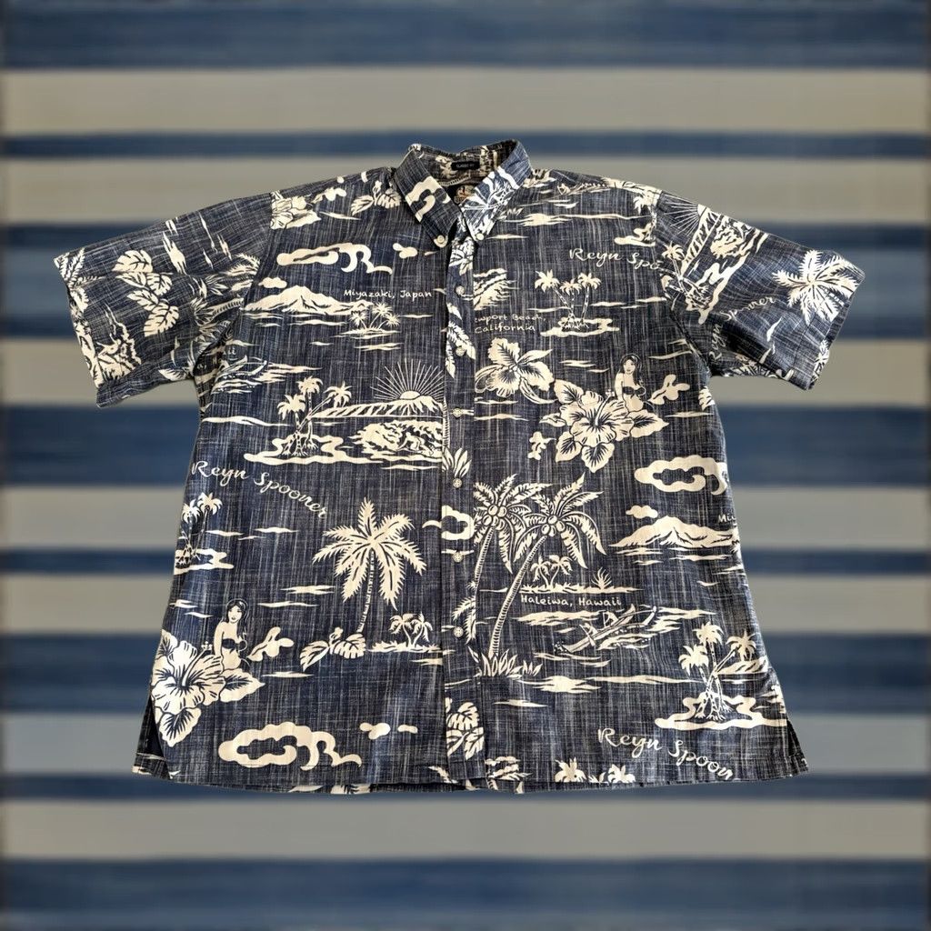 Reyn Spooner Reyn Spooner Blue Floral Hawaiian Shirt Miyazaki Haleiwa Newport Beach Mens XL Size US XL / EU 56 / 4 - 1 Thumbnail