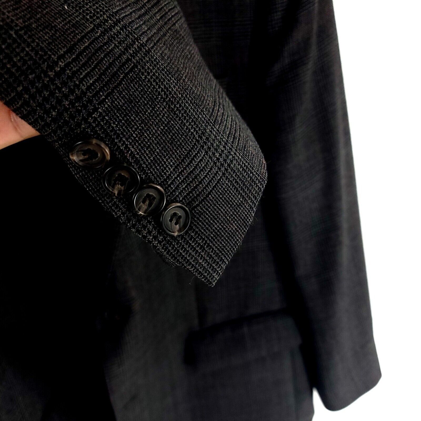 Lauren Ralph Lauren Lauren Ralph Lauren Tweed Wool 2 Button Sport Coat 42R Black Size 42R - 4 Thumbnail