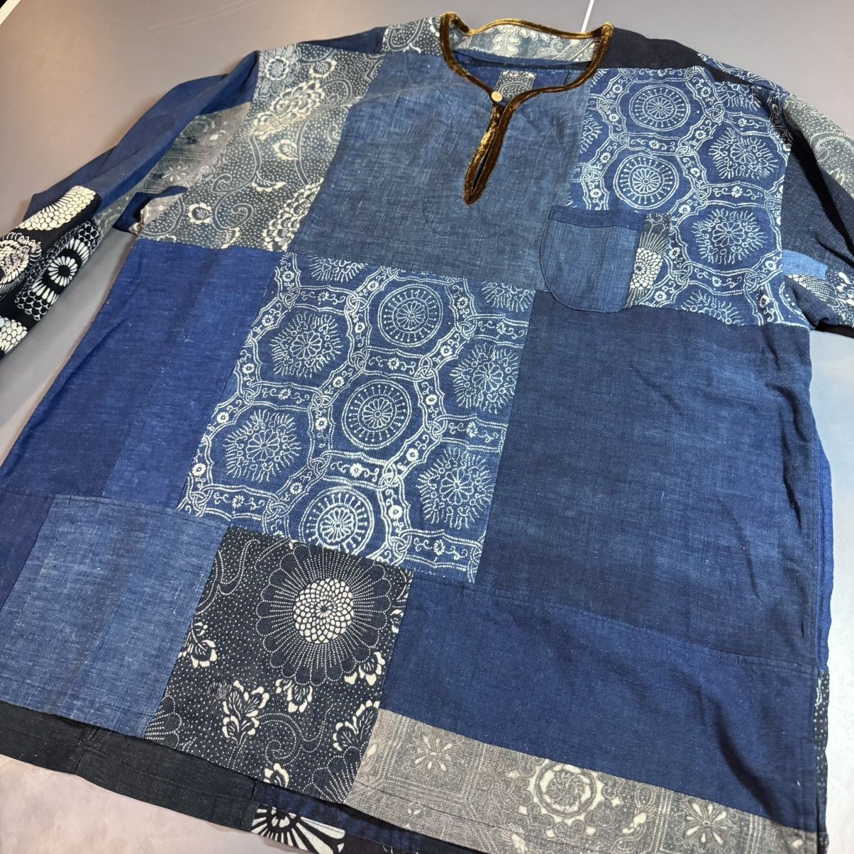 Visvim Visvim ict kofu tunic bandana patchwork sz 5 XL XXL Blue Size US XXL / EU 58 / 5 - 5 Thumbnail