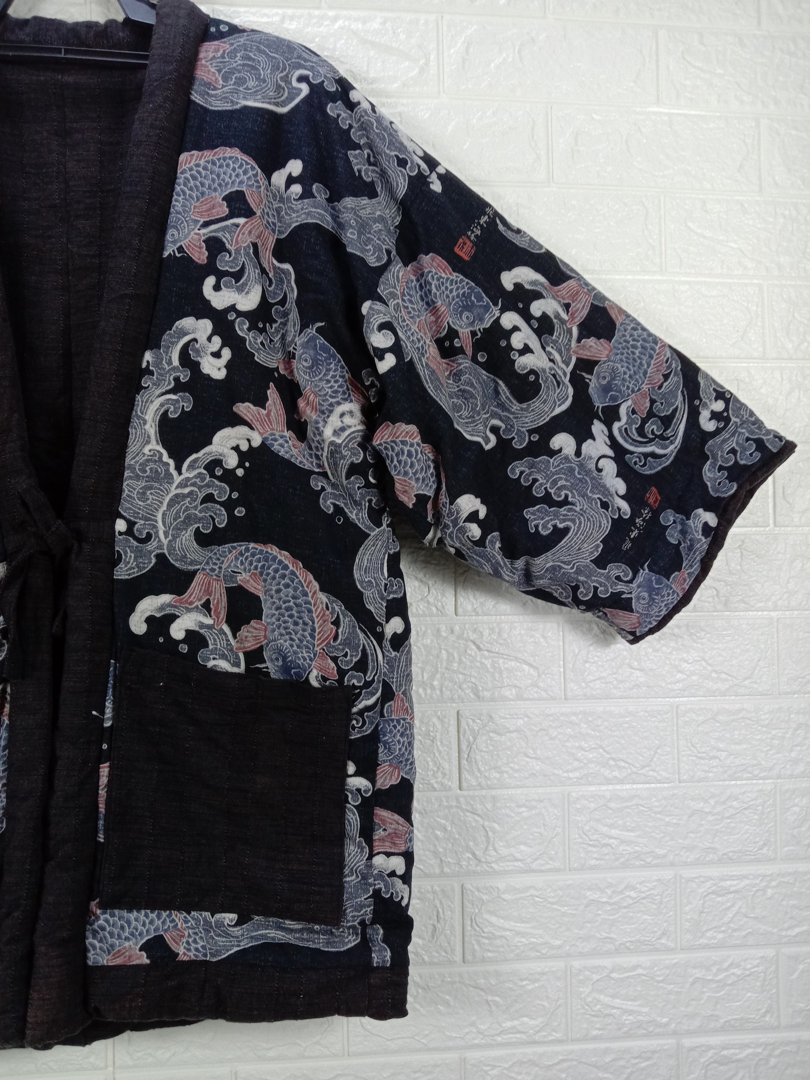 Japanese Brand Vintage Karakuri Tamashi Sukajan Koi Fish Reversible Kimono Size US XL / EU 56 / 4 - 7 Thumbnail