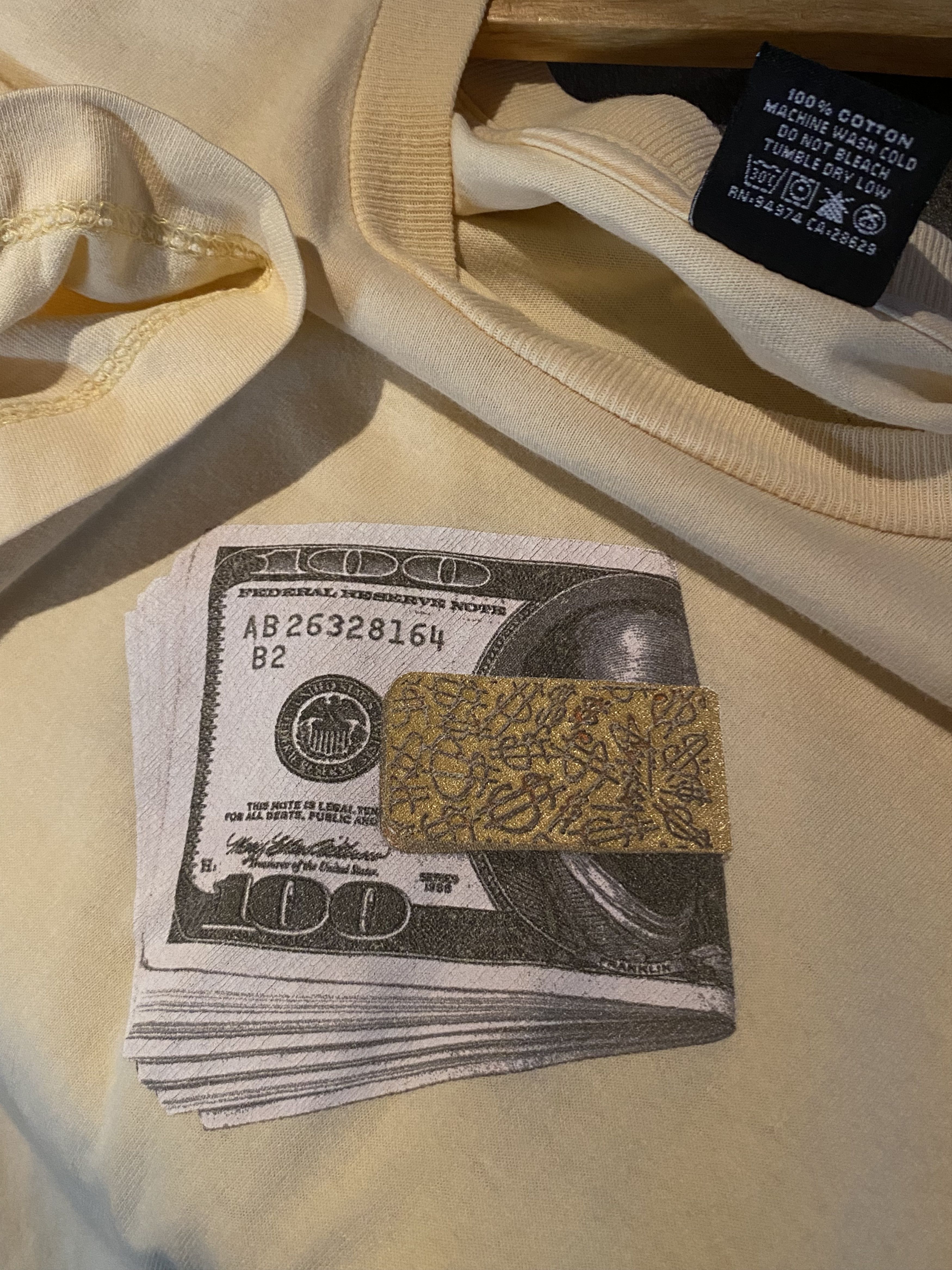 Stussy 00s Vintage Stussy Money Clipped 100$ Bills Graphic T Shirt Size US XL / EU 56 / 4 - 7 Thumbnail