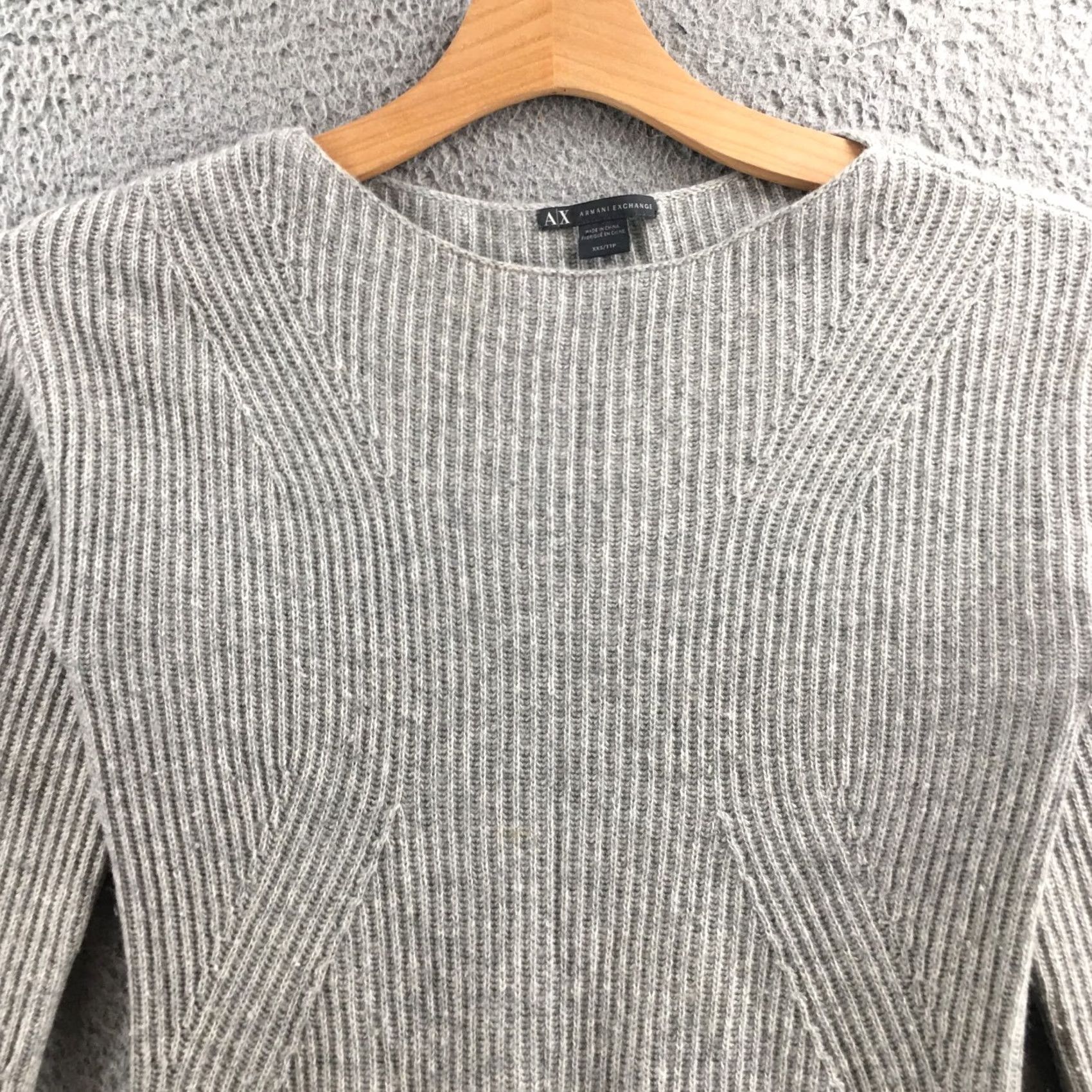 Armani Exchange Armani Exchange Pullover Sweater Womens XXS Grey Wool Blend Knit Long Sleeve Crew Neck Pullover Casual All Seasons Womens Size XXS / US 00 / IT 34 - 2 Thumbnail