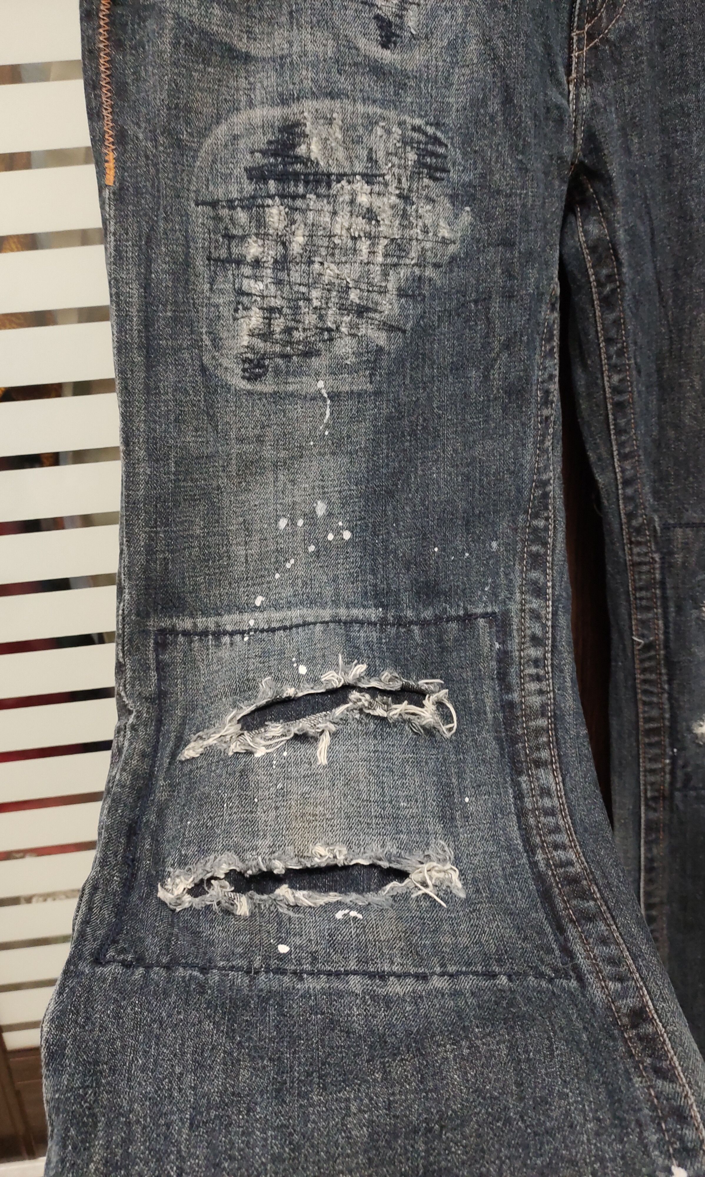 Japanese Brand 💥Great Osaka Big Train Paint Splatter 💥 Size US 36 / EU 52 - 13 Thumbnail