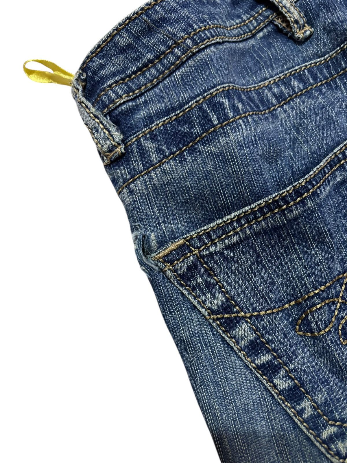 Japanese Brand Vtg Japanese Brand Flared Distressed Jeans Size 29" - 9 Thumbnail