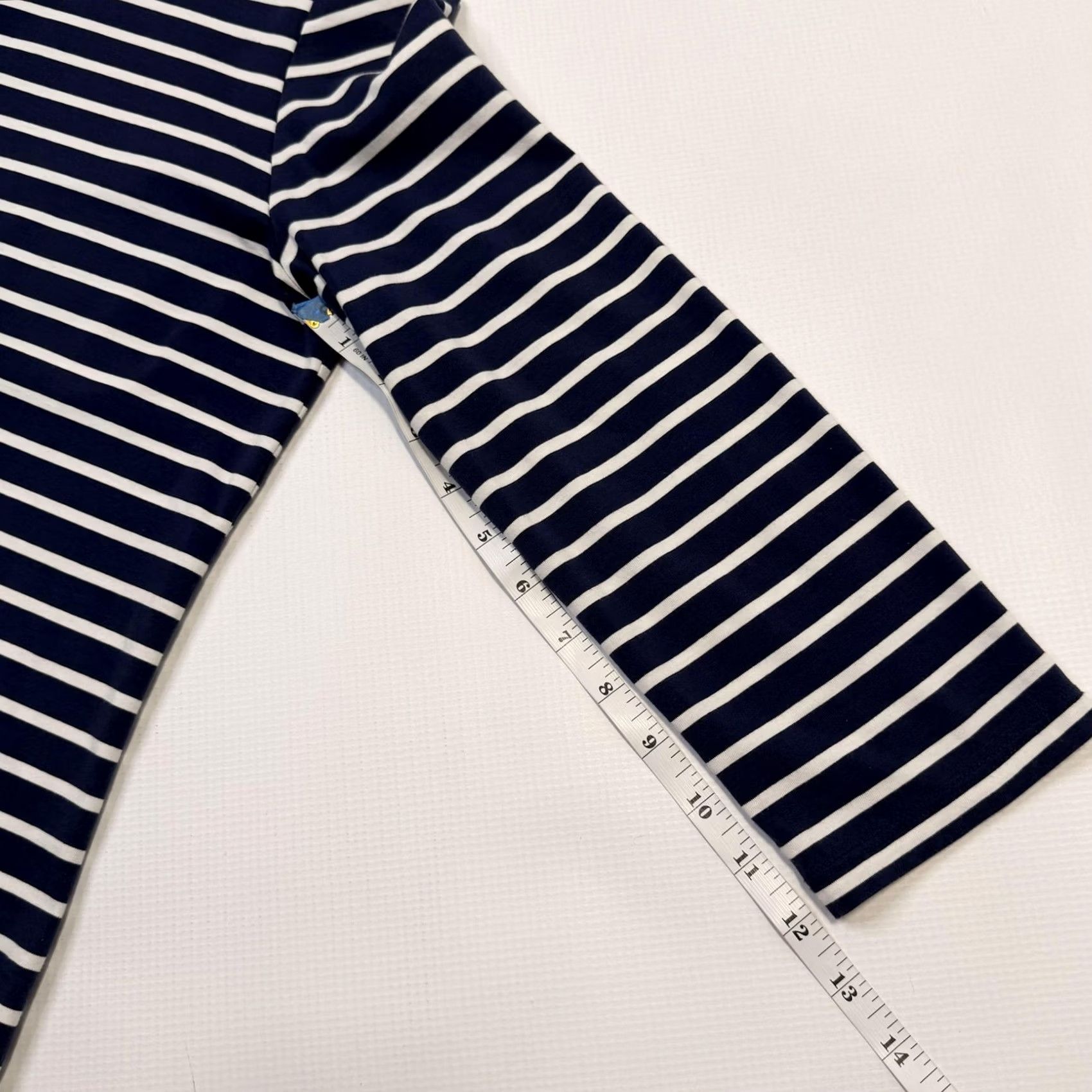 Vintage Renwick Polo Shirt Womens Small Blue White Stripe 3/4 Sleeve Pima Cotton Top Size S / US 4 / IT 40 - 6 Thumbnail