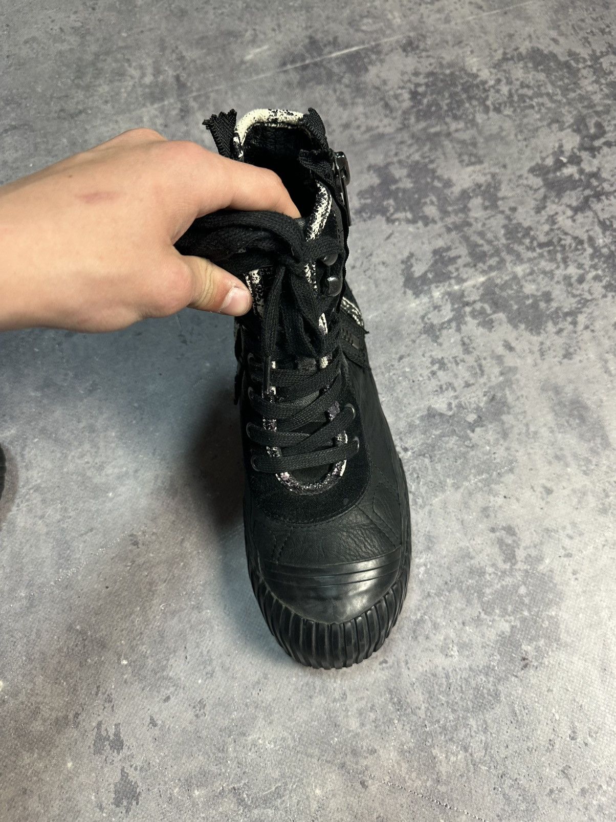 Replay Vintage washed leather combat boots y2k Dirk bikkembergs Size US 9 / EU 42 - 7 Thumbnail