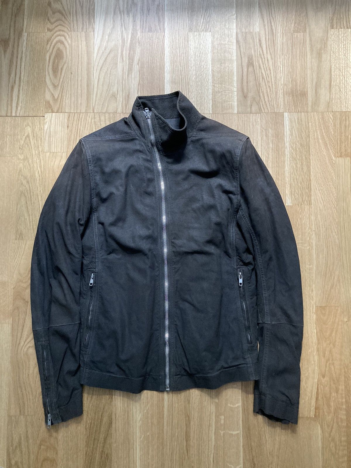 Rick Owens Black Blister Leather Biker Jacket Rick Owens
