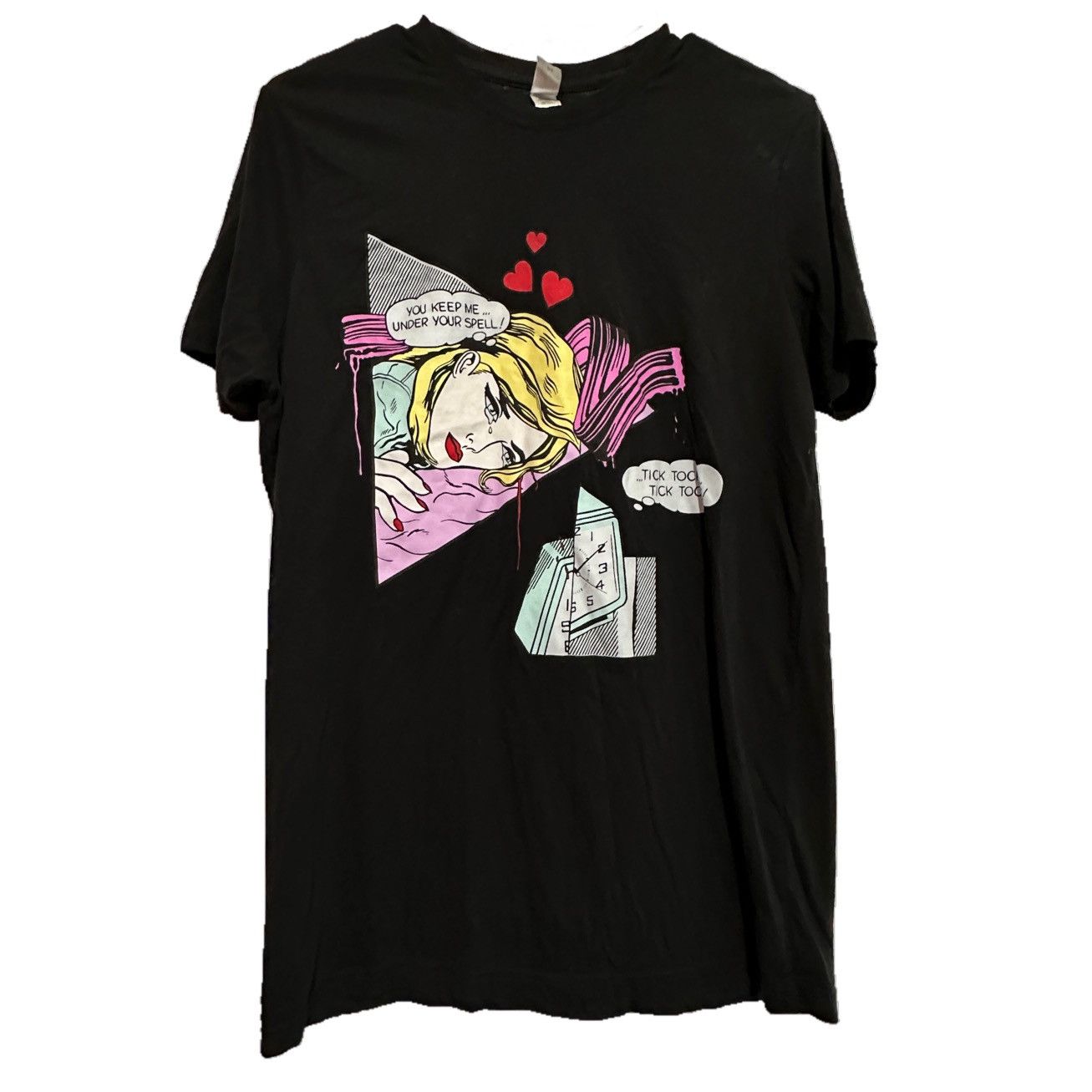 Band Tees Under Your Spell - Roy Lichtenstein style Black Shirt. | Grailed