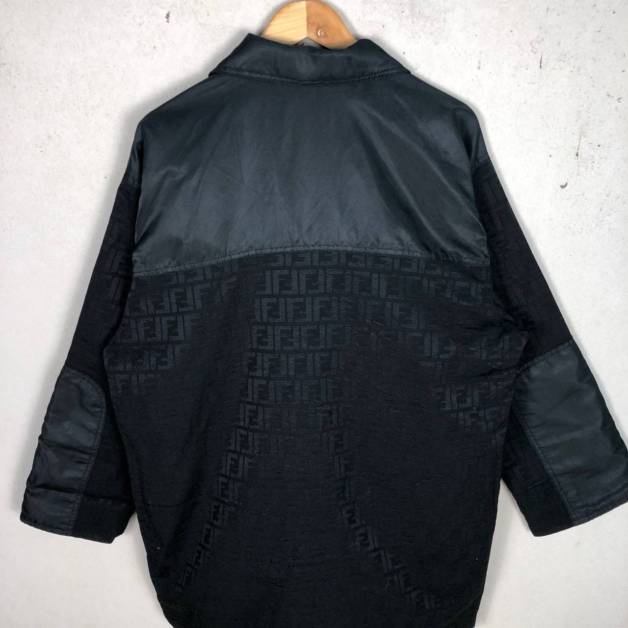Vintage Fendi Roma Amor Zucca Monogram Jacket Black