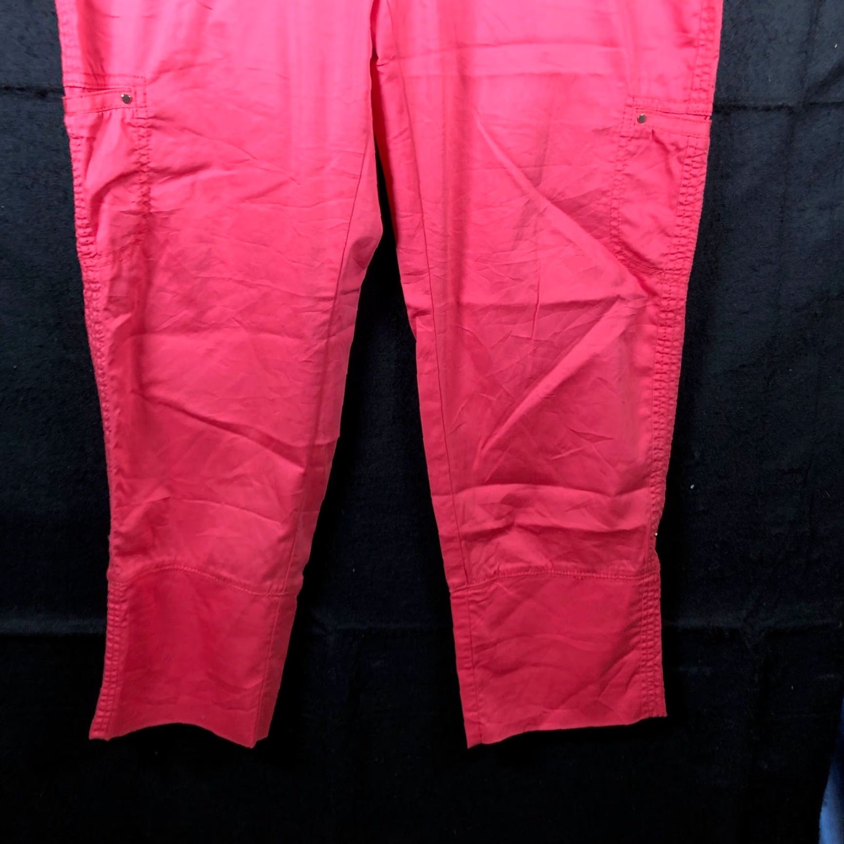 Vintage Chicos Womens Pants Red High Rise Cropped Stretch 1.5 M Cropped Front Flat Front Zip Button Pockets Casual Workwear 34 in Inseam 27 in Regular Size 24" / US 00 / IT 34 - 3 Thumbnail