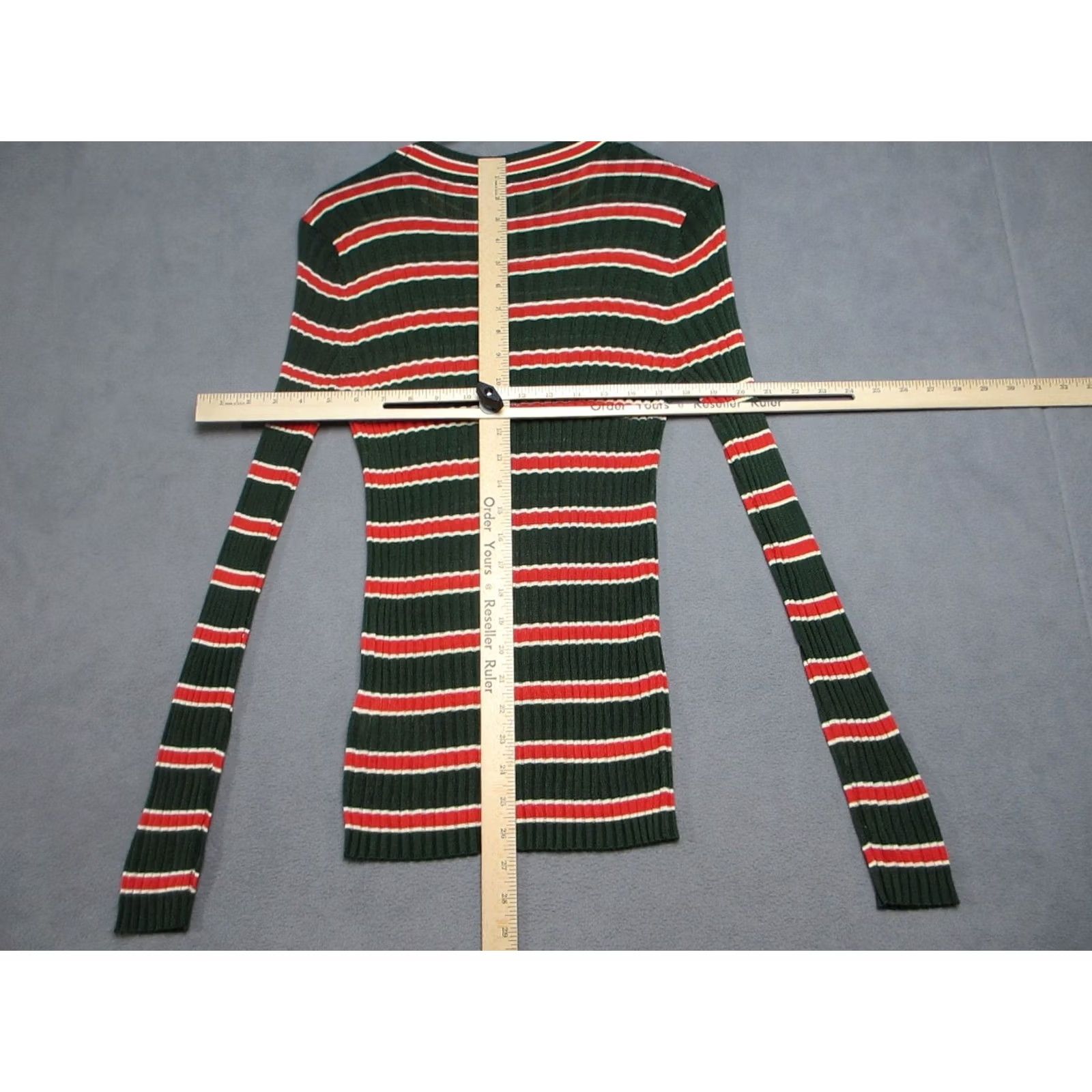 Scotch & Soda Scotch & Soda Maison Scotch Sweater Womens XS Green Red Striped Mille Nuits Pullover Crew Neck Knit Viscose Casual Women XS Green Size XS / US 0-2 / IT 36-38 - 6 Thumbnail