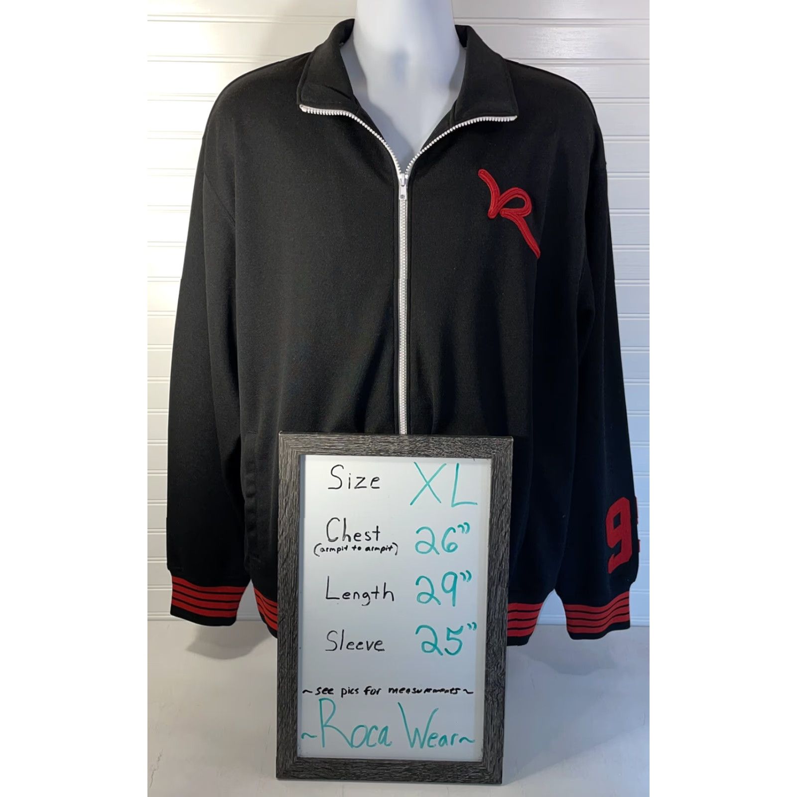 Rocawear Rocawear Track Jacket Zipper Front Pockets Black XL RN#106830 Pre-Owned Size US XL / EU 56 / 4 - 7 Thumbnail