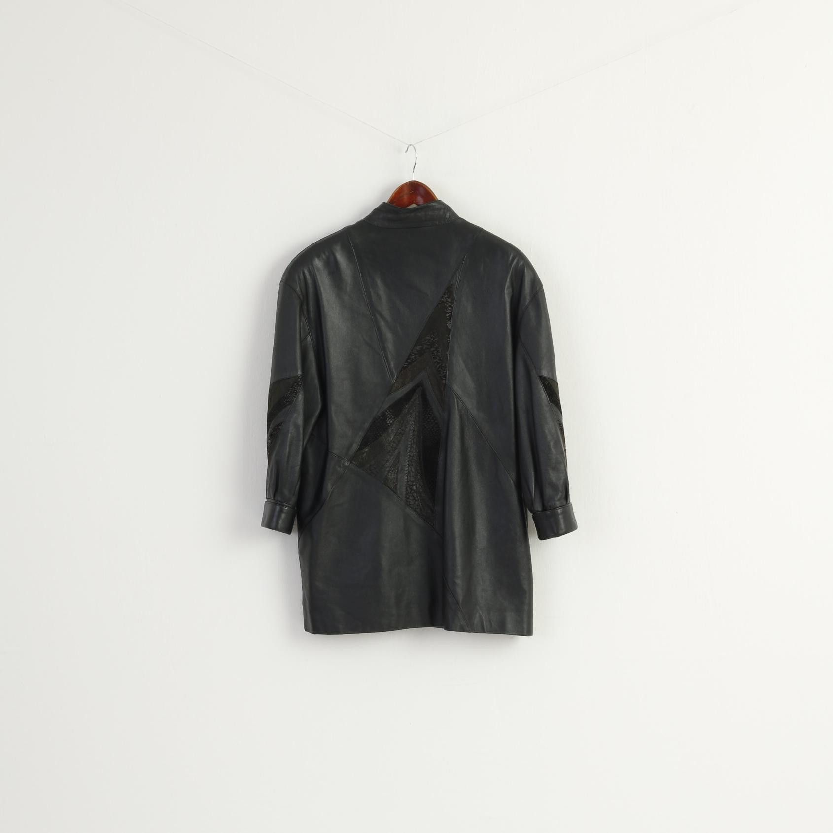 Vintage Emilia Romana Women M Jacket Black Leather 8828 Size M / US 6-8 / IT 42-44 - 9 Thumbnail