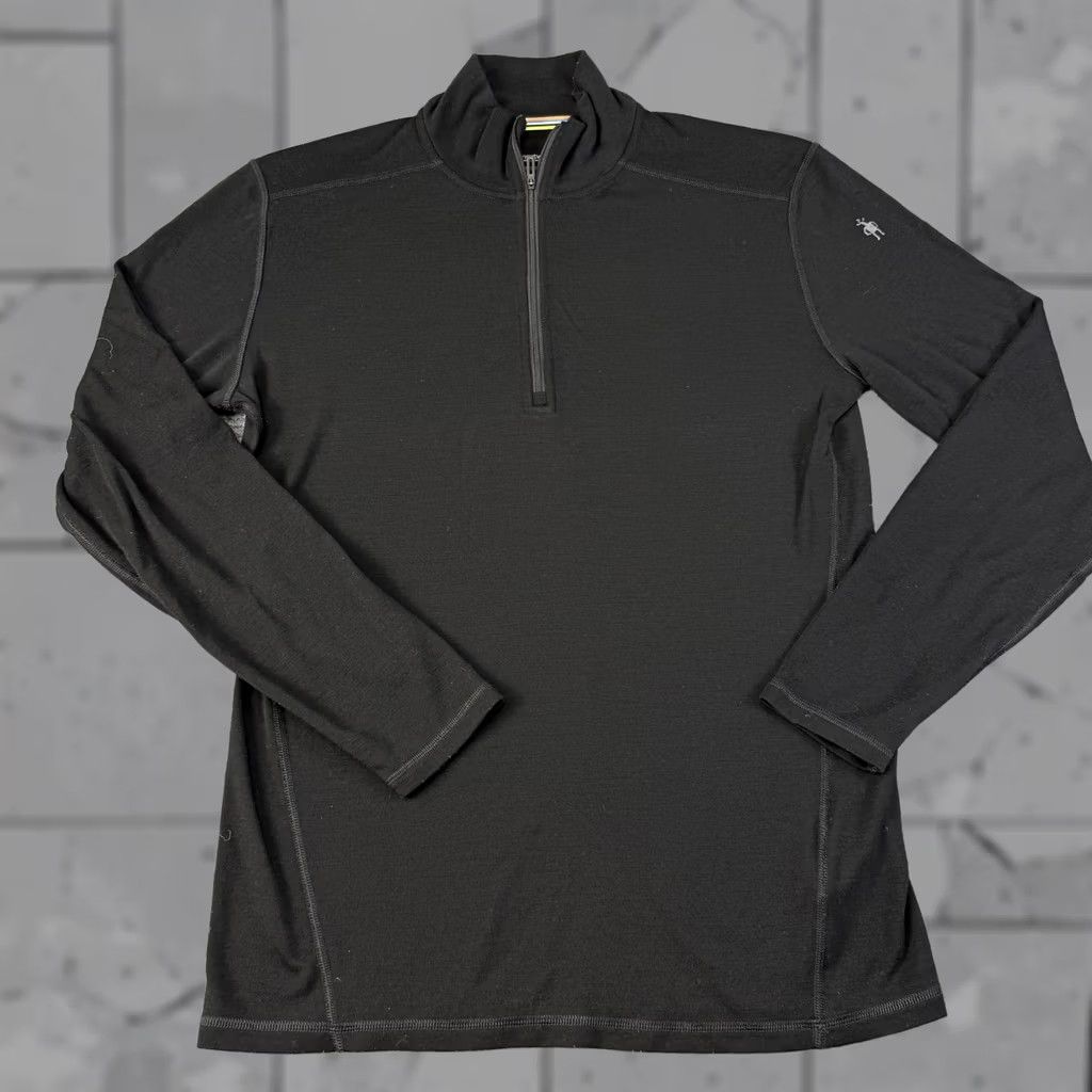 Smartwool Smartwool Black Mens Large Pullover 1/4 Zip Merino Wool Base Layer Size US L / EU 52-54 / 3 - 1 Thumbnail