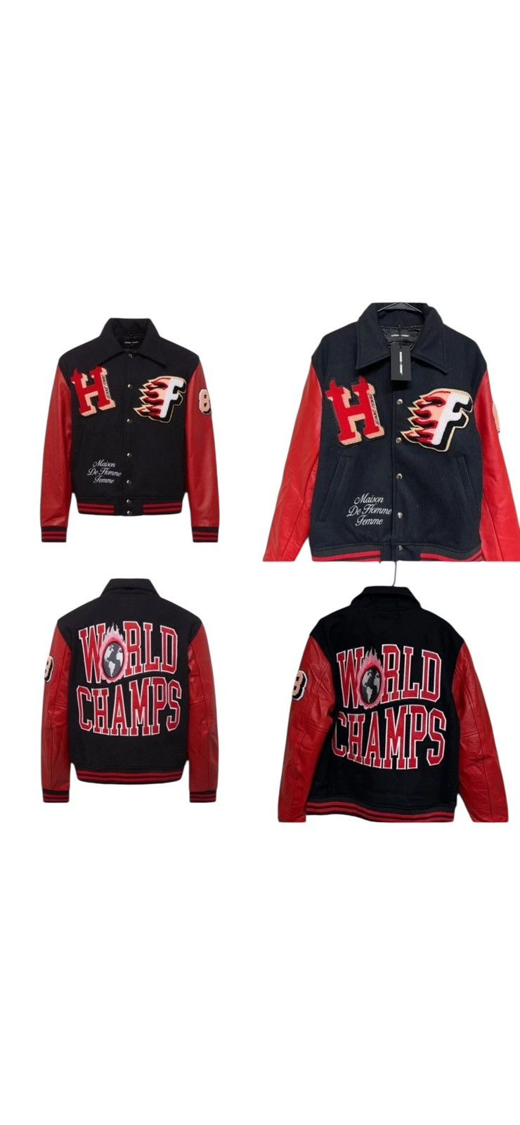 Homme + Femme La Homme Femme Small ( Fits Like Medium ) Varsity Jacket Red Size US S / EU 44-46 / 1 - 1 Thumbnail