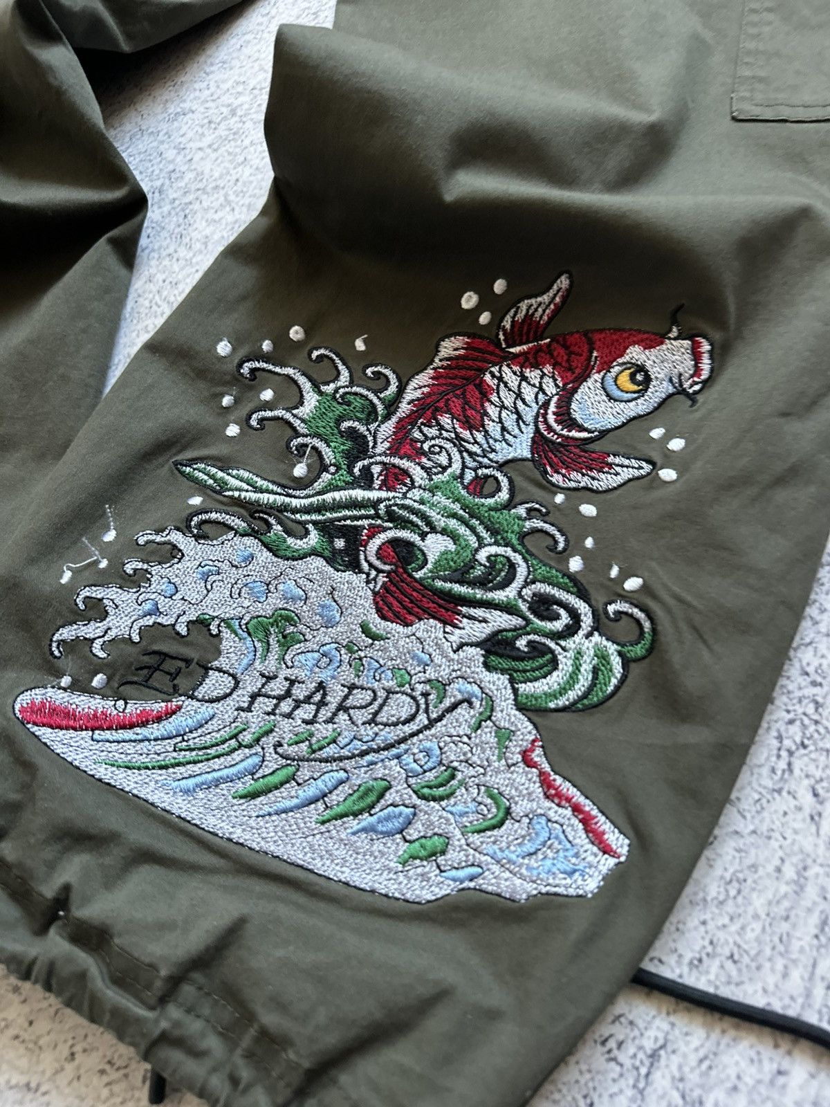 Ed Hardy ED HARDY JAPANESE EMBROIDERED PARACHUTE CARGO PANTS Sz XS Size 30" / US 8 / IT 44 - 12 Thumbnail