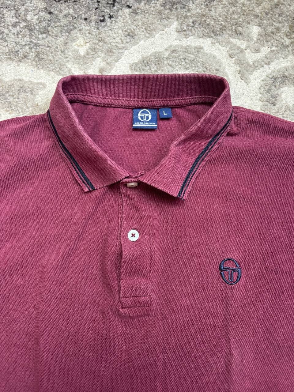 Sergio Tacchini Sergio Tacchini Burgundy Pique Polo Shirt - Tennis Core Size US L / EU 52-54 / 3 - 4 Thumbnail