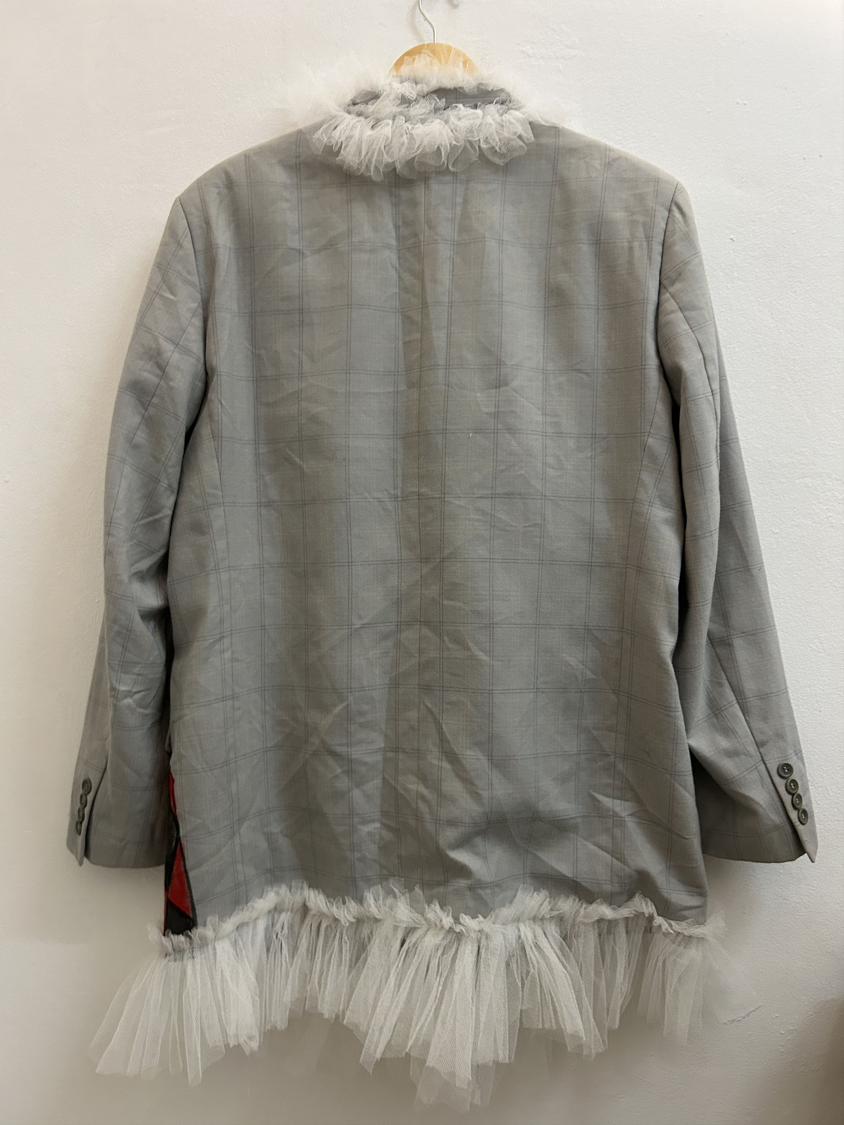 Custommade Hand-Painted Wool Harlequin Pierrot Blazer Size XL / US 12-14 / IT 48-50 - 12 Thumbnail
