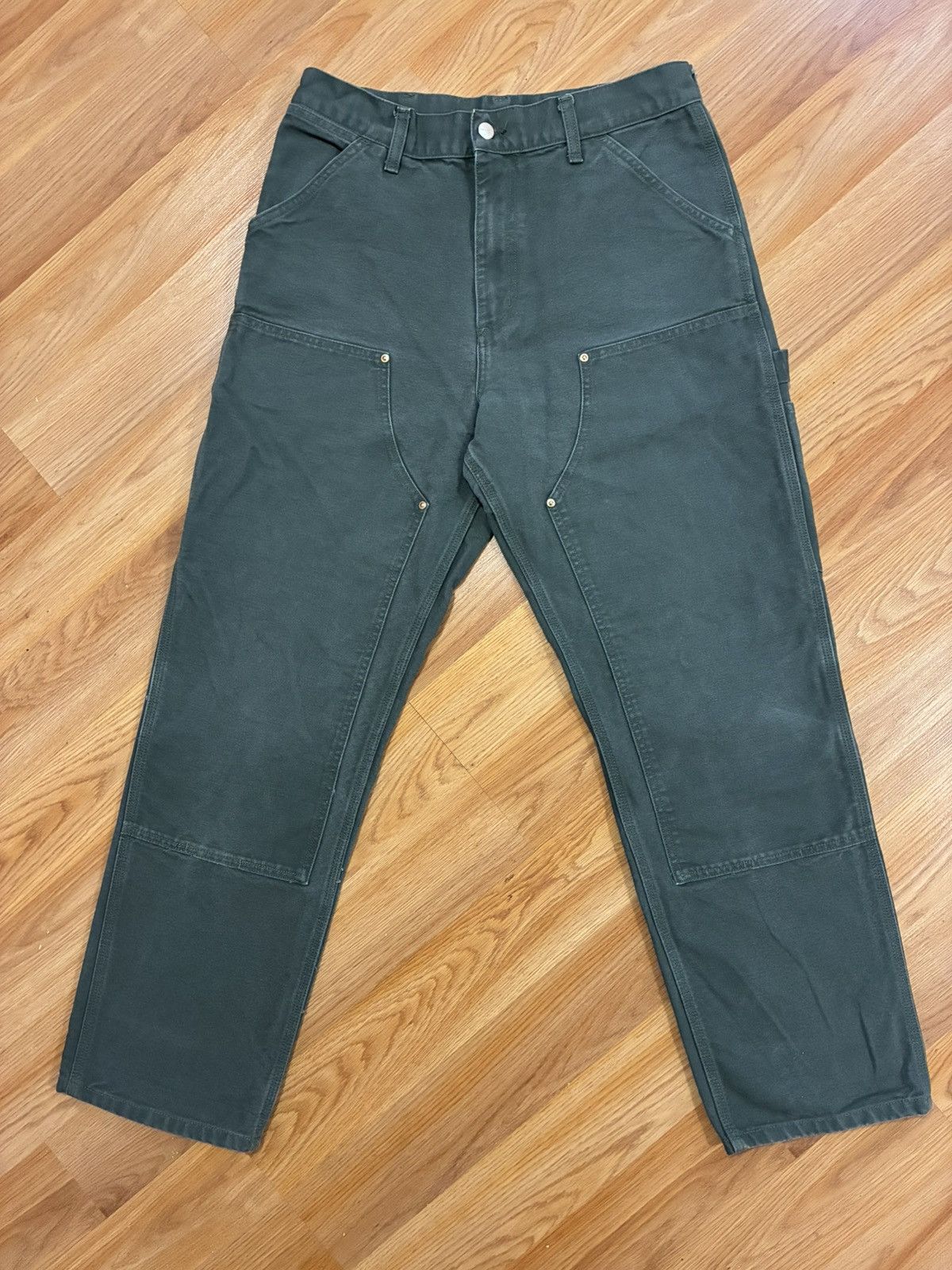 Carhartt Wip 31x32 Carhartt WIP Double Knee Stone Washed Canvas Pant Fade Size US 31 - 7 Thumbnail