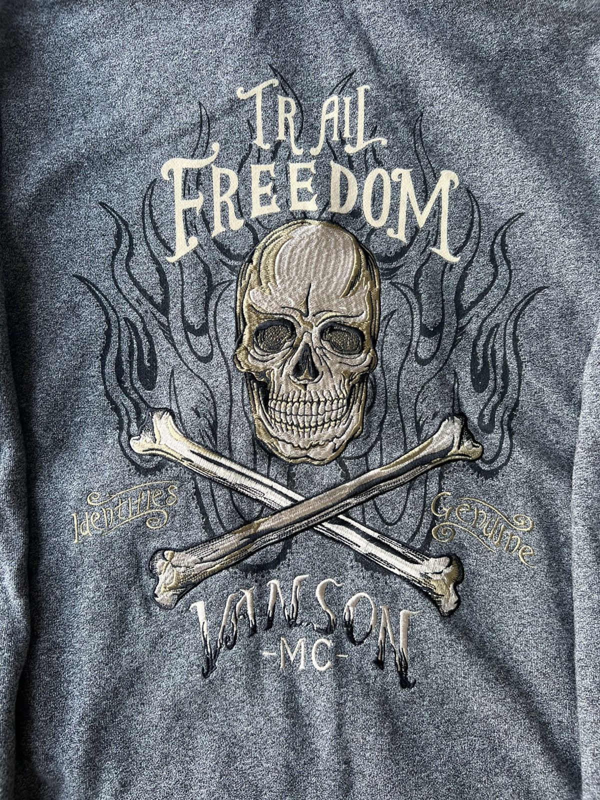 Mastermind Japan × Vanson Leathers Vanson Leathers Skulls Flame Sleeve "Trails Freedom" Hoodie Size US M / EU 48-50 / 2 - 3 Thumbnail