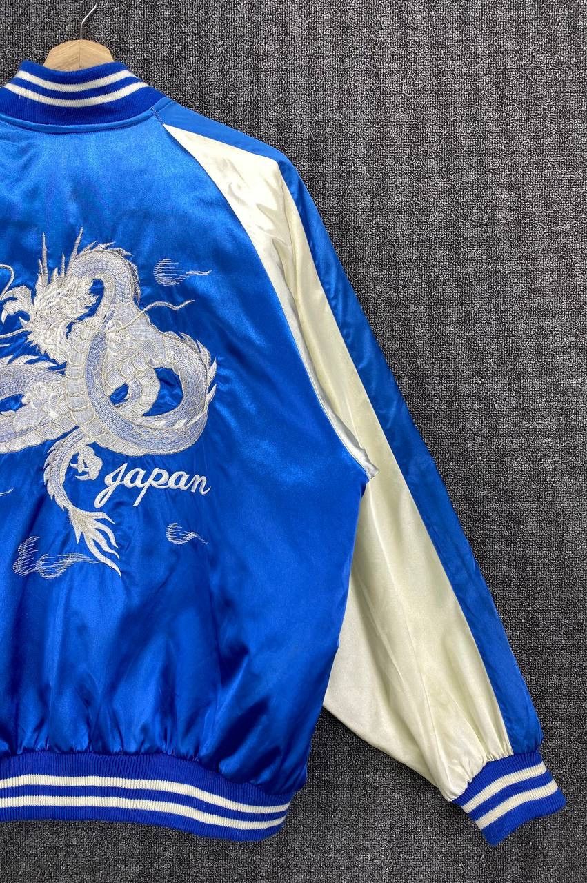 Japanese Brand Vintage 90s Sukajan Dragon Embroidery Varsity Jacket Size US L / EU 52-54 / 3 - 4 Thumbnail