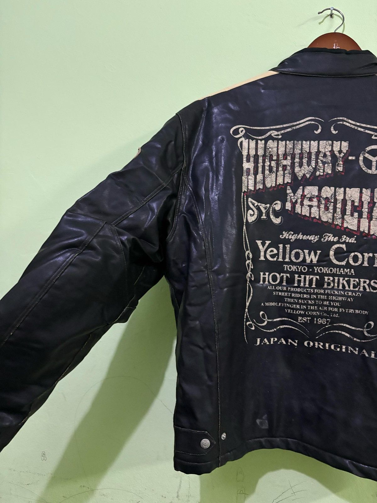 YELLOW CORN Vintage Yellow Corn Leather Jacket Highway Magician Japan Size US XL / EU 56 / 4 - 11 Thumbnail