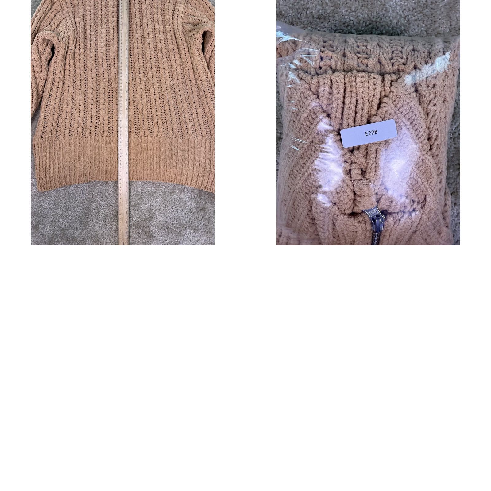 Vintage Aerie Sweater Womens Small Brown 1/4 Zip Cable Knit Pullover Heavyweight E228 Size XS / US 0-2 / IT 36-38 - 8 Thumbnail