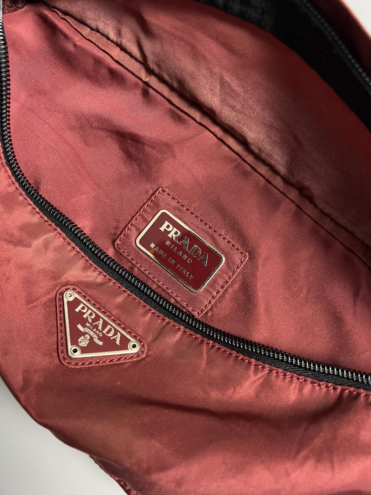 Prada Prada Maroon Nylon Fanny Pack/Side Bag Size ONE SIZE - 9 Thumbnail