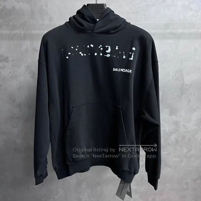 Balenciaga Balenciaga Black Solid Color Brand Logo Printed Hooded Lon Size US XS / EU 42 / 0 - 1 Thumbnail