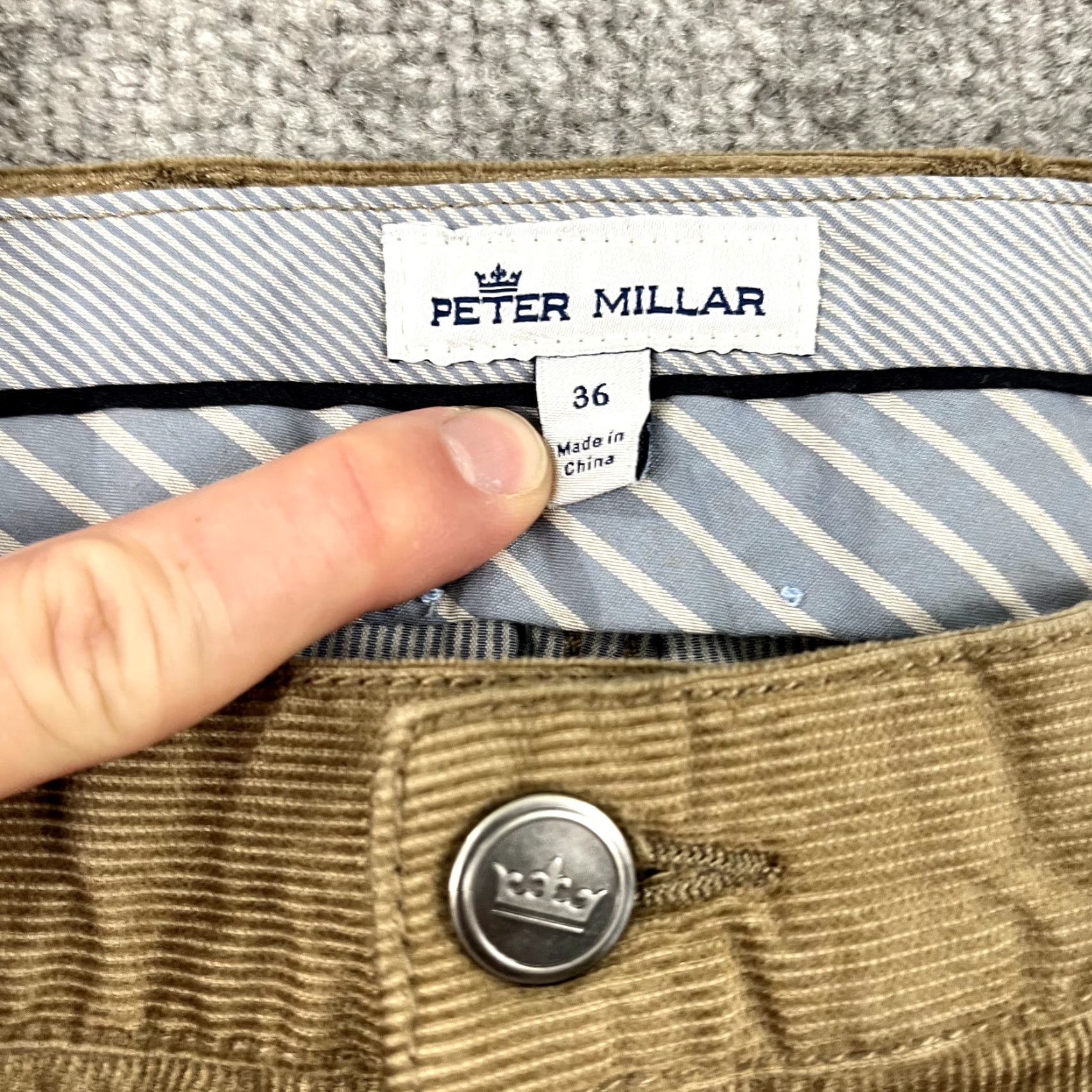 Peter Millar PETER MILLAR Pants Mens 36x29 Brown Superior Soft Corduroy 5-Pocket Casual Golf Shirt? Size US 36 / EU 52 - 4 Thumbnail