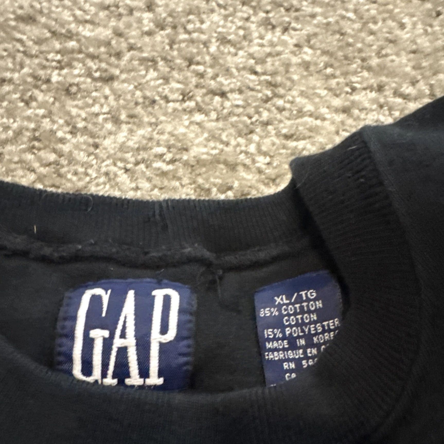 Gap VINTAGE GAP Denim Clothing Company Promo AD Crewneck Sweatshirt Black XL Men's 90s Pullover Sweatshirt Size US XL / EU 56 / 4 - 5 Thumbnail